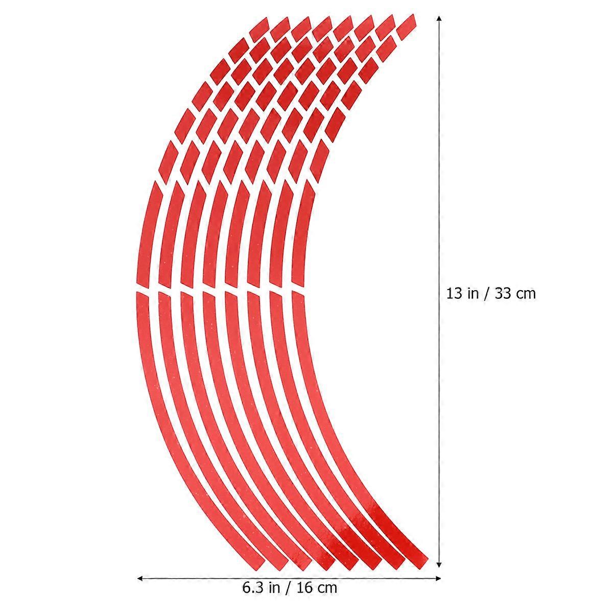 Wheel Rim Stickers Motorcycle Waterproof Non-Fading Red Reflective 2Pack