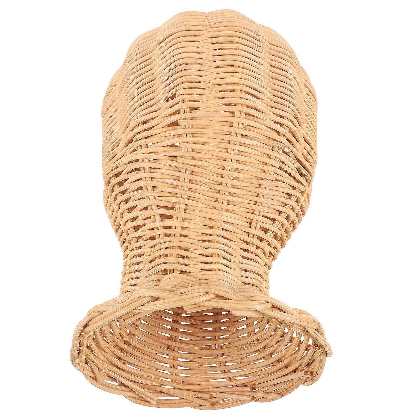 3Pcs Rattan Hat Stand for Daily Use Beige Cap Display Rack