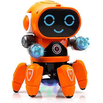 Veeki Dancing Robot, Walking Electronic Battery Operated Flashing Lights and Music Kids Robot, Robot Toys for Kids, Present for 4 5 6 7 8 9 Years Old 