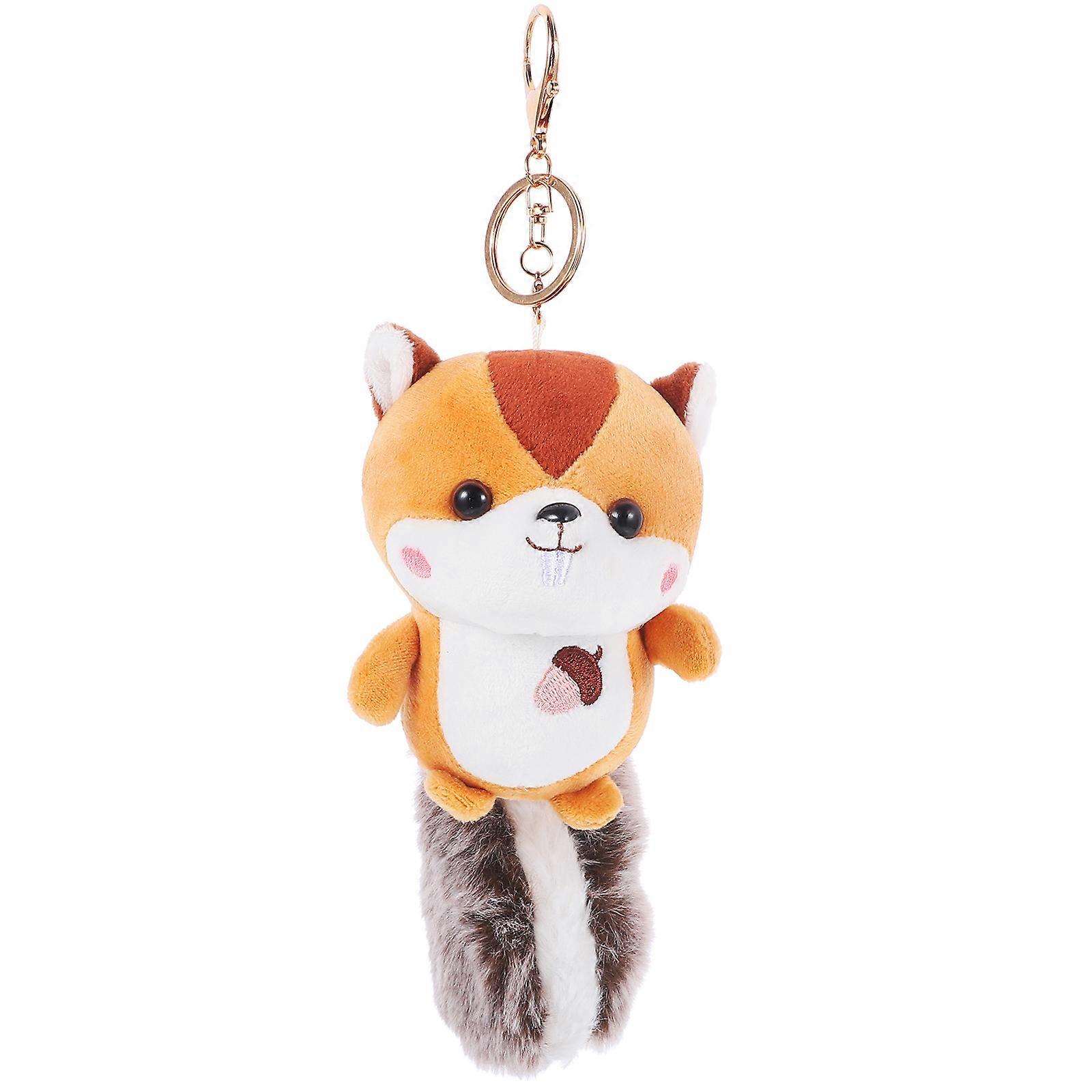 Stuffed Squirrel Keychain for Key Use 3Pcs Plush Animal Bag Hanging Pendant