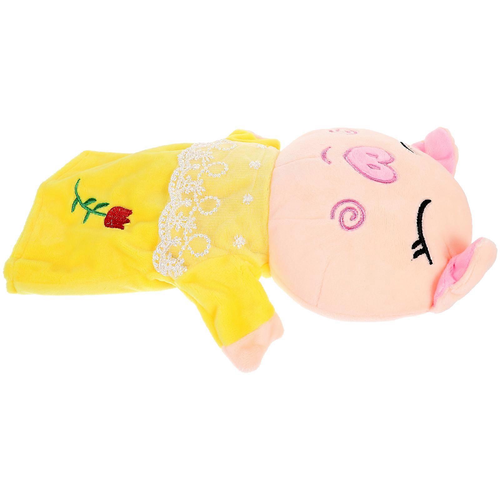 Kids Educational Hand Puppet 4Pcs Plush Animal Pig Toy for Playing