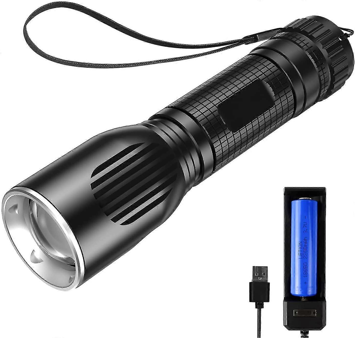 Led Torch Rechargeable Torch Powerful Flashlight 1200 Lumens 2200mah Mini Torch
