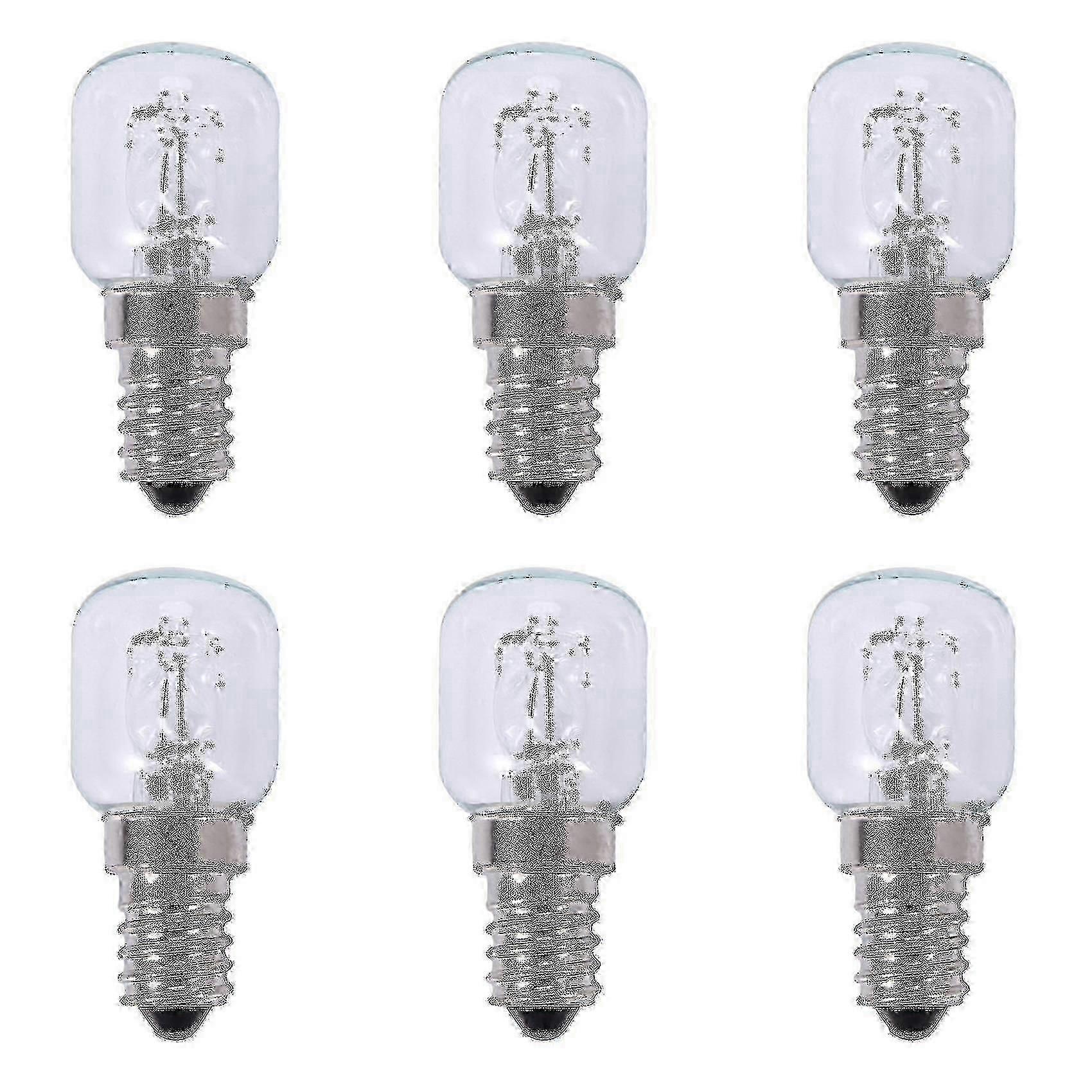 6x E14 High Temperature Bulb 500 Degrees 25w Halogen Bubble Oven Bulb E14 250v 25w Quartz Bulb