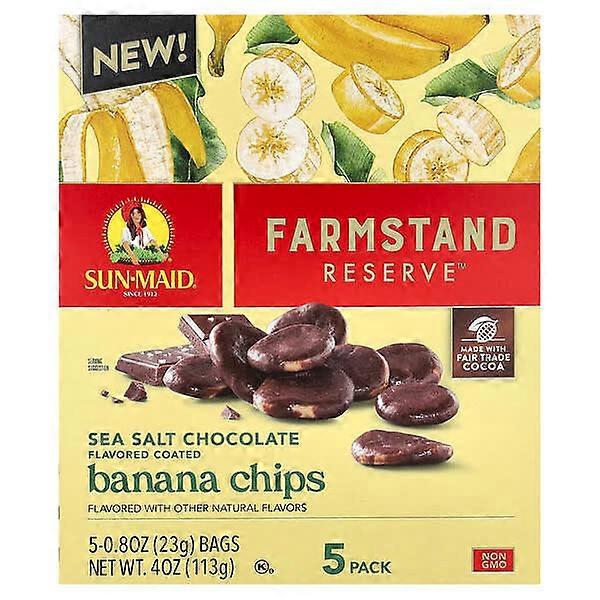 Sun-Maid, Farmstand ReserveÃÂÃÂ¢ÃÂÃÂÃÂÃÂ¢, Banana Chips, Sea Salt Chocolate, 5 Packs, 0.8 oz (23 g) Each
