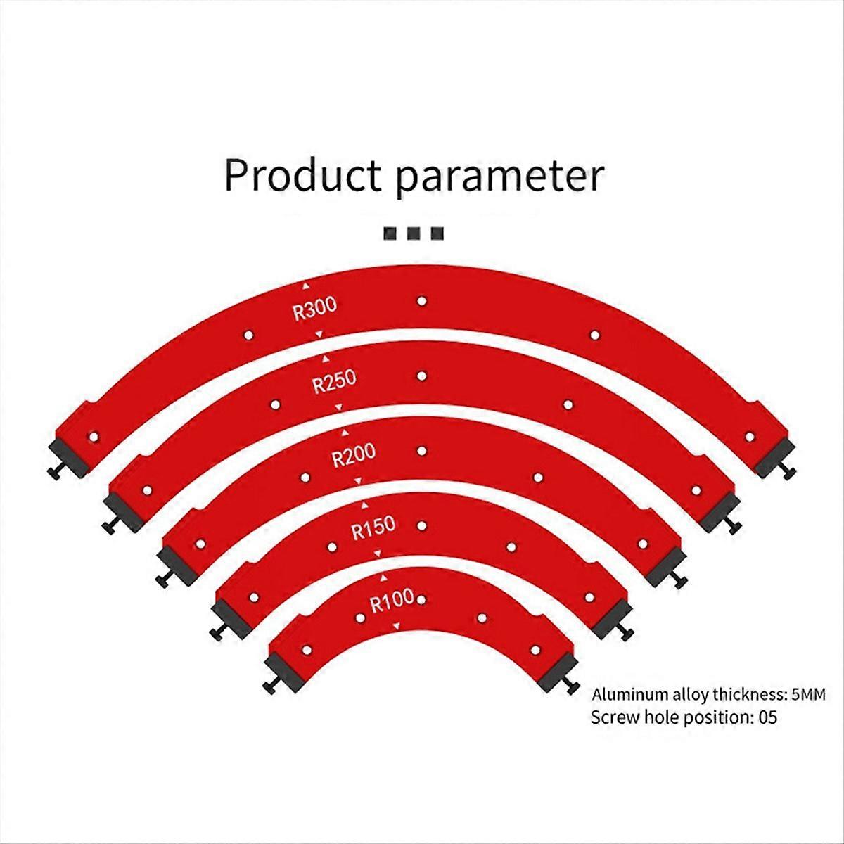 5 Inner/Outer Corner Large Arc Mold Electric Router Slotting Template