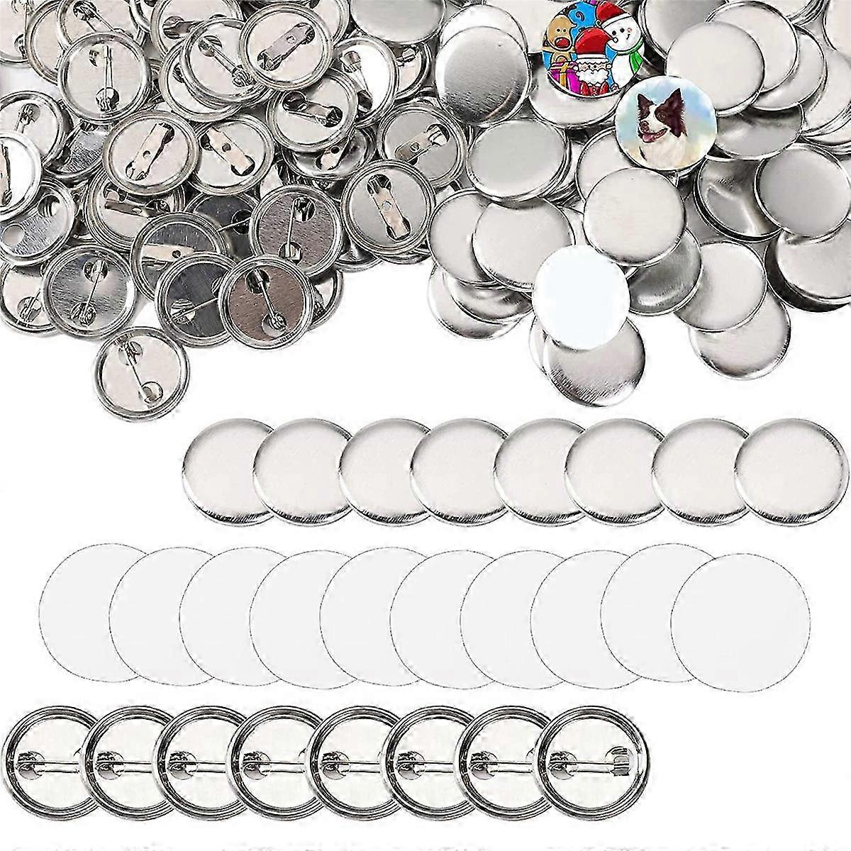 600 Pcs Blank Button Making Supplies 25Mm Back Button Pin Making Kit