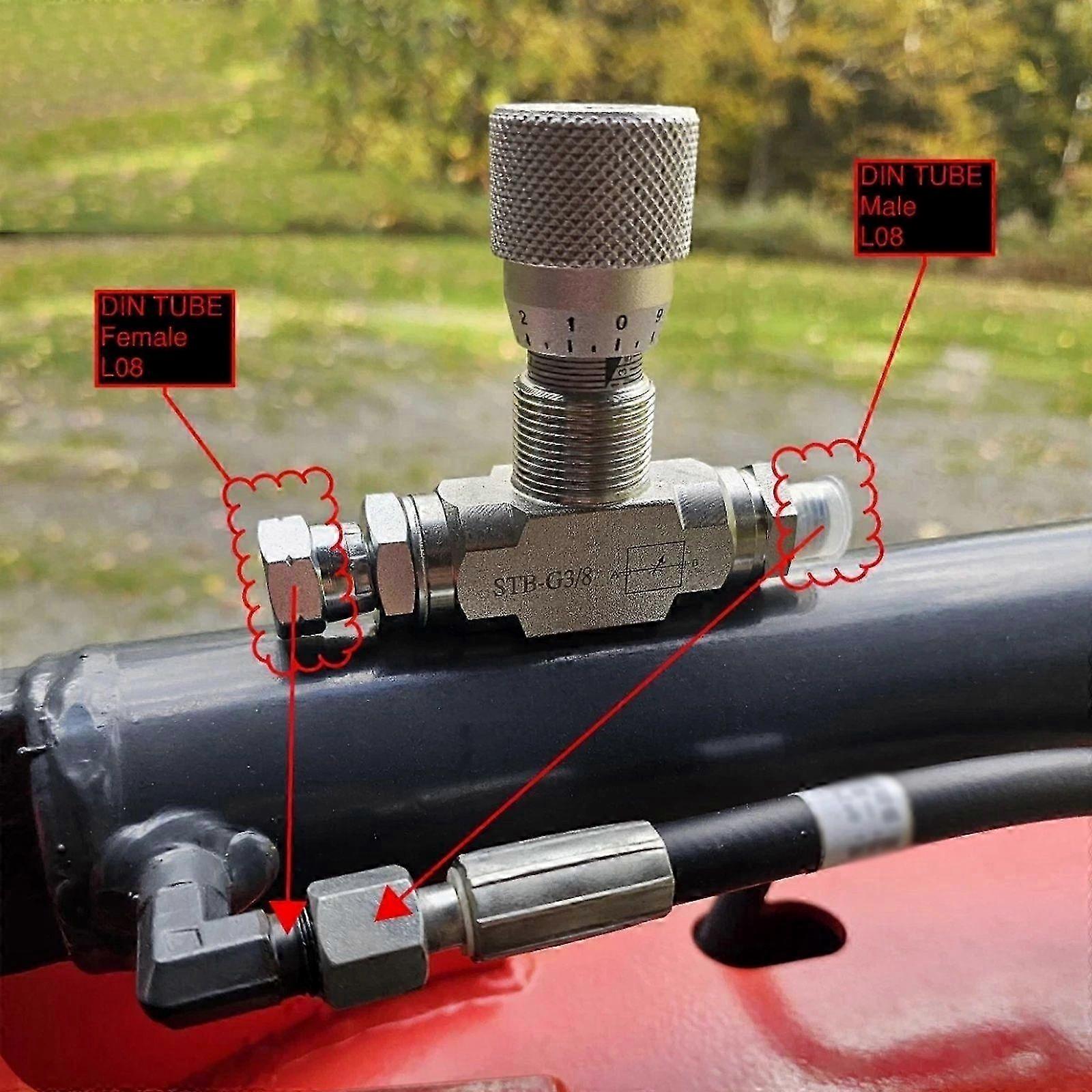 3/8" L10 Hydraulic Flow Control Valve for Mini Excavator - Restrictor Functionality