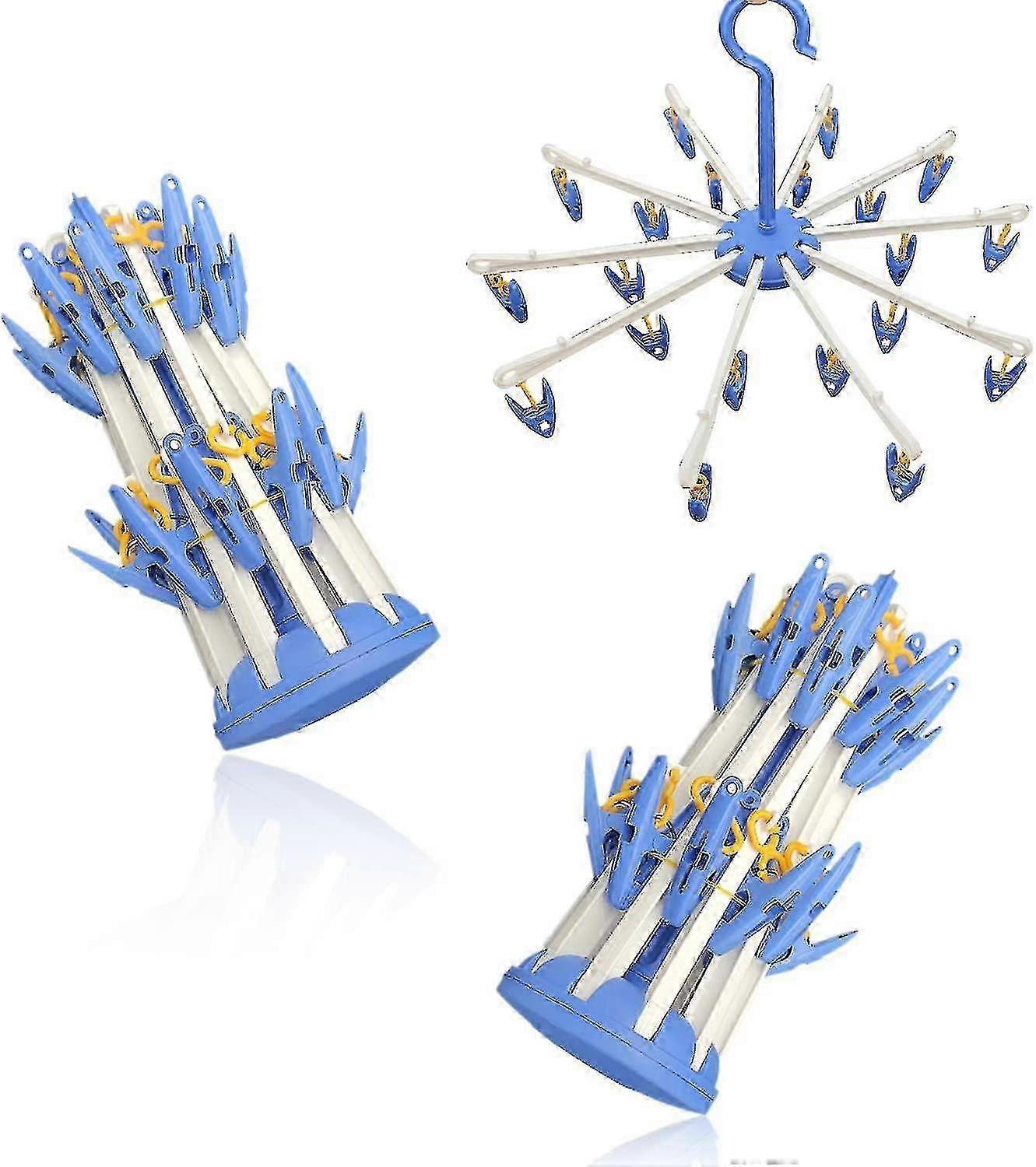 2 Pack Socks Drying Rack, Swivel Drying Rack, Windproof Hook Hanger, Hanging Laundry Socks, Portable Drying Rack, For Underwear, Socks, Clot