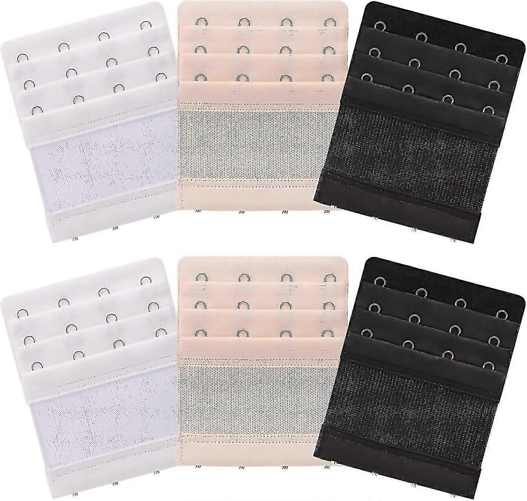 For 6 Pieces Womens Soft Comfortable Extenders Bra Strap 4 Hook 3