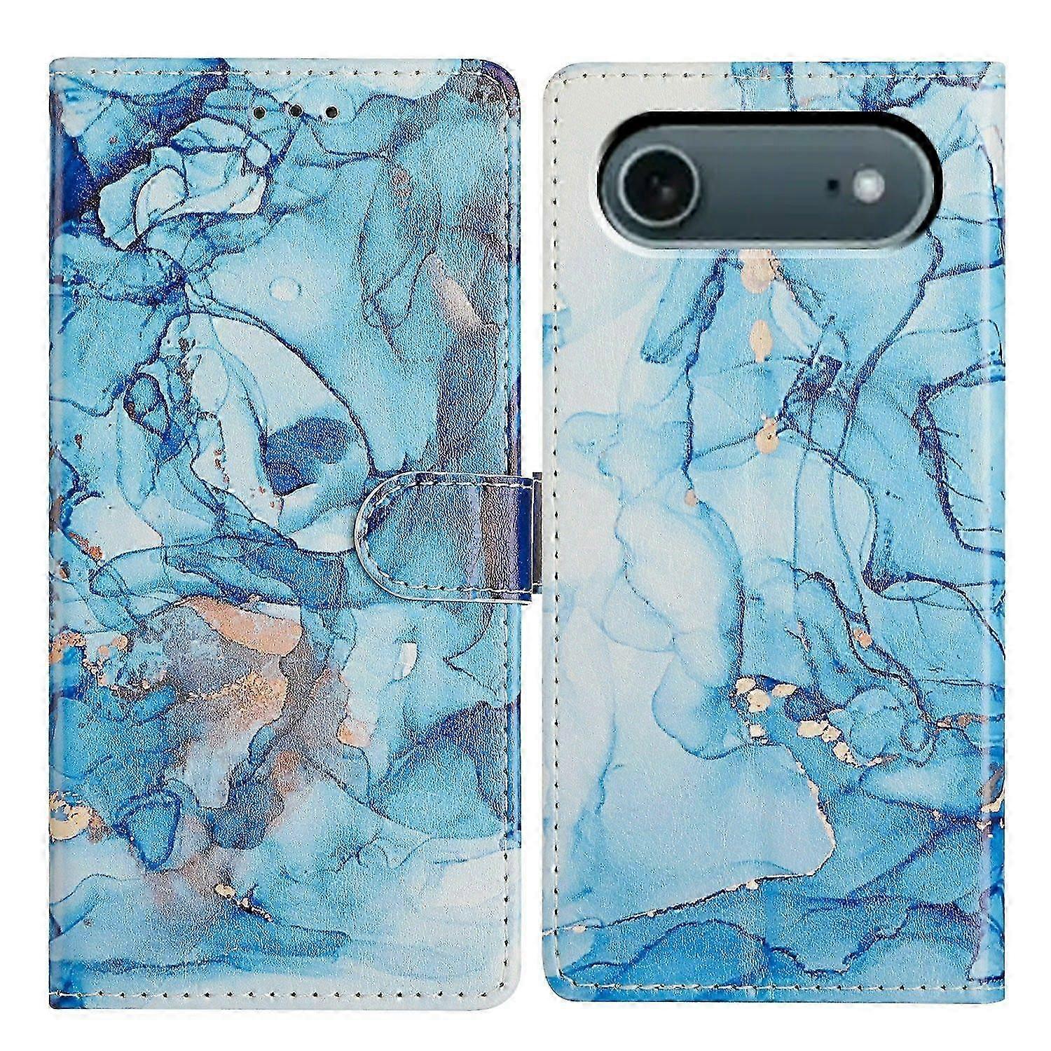 For iPhone Air Case Pattern Printing Wallet Stand Flip Leather Phone Cover with Strap