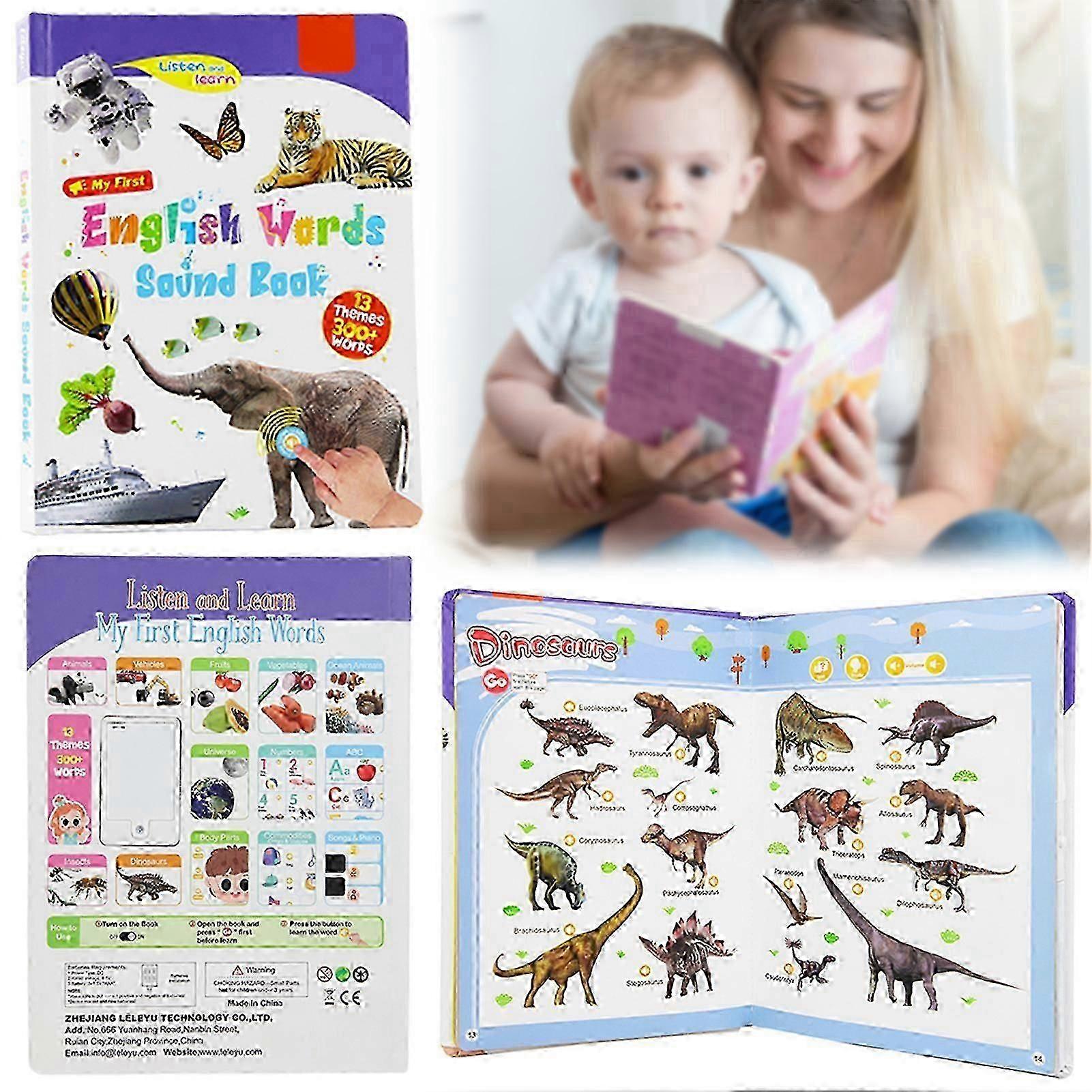 2025 Interactive English Learning Book For Toddlers 300+ Words 13 Themes Fun Word Game for Kids To Learn