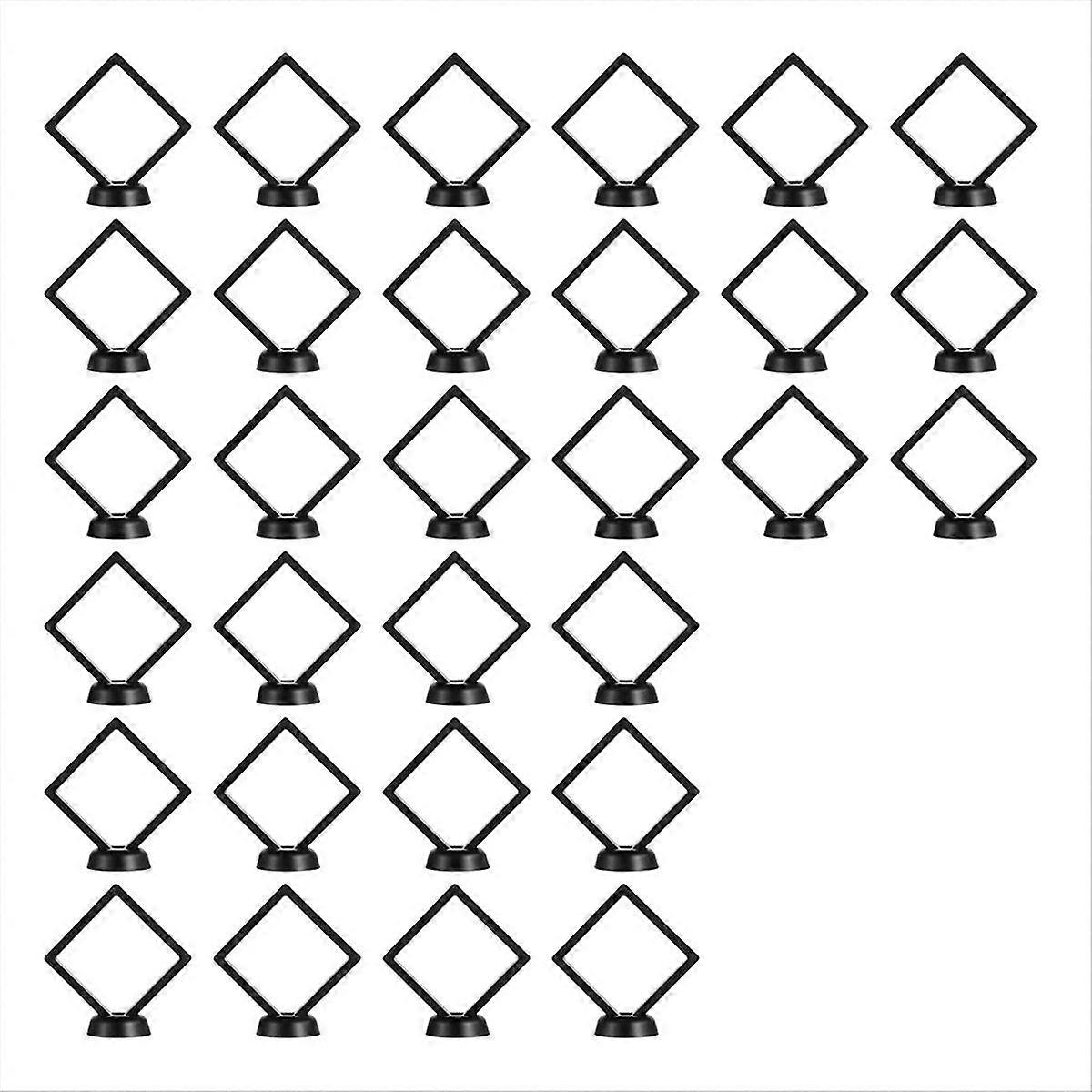 30 قطعة 3D العائمة عرض القضية ، شفافة PE فيلم المجوهرات مربع لخاتم القرط قلادة ب