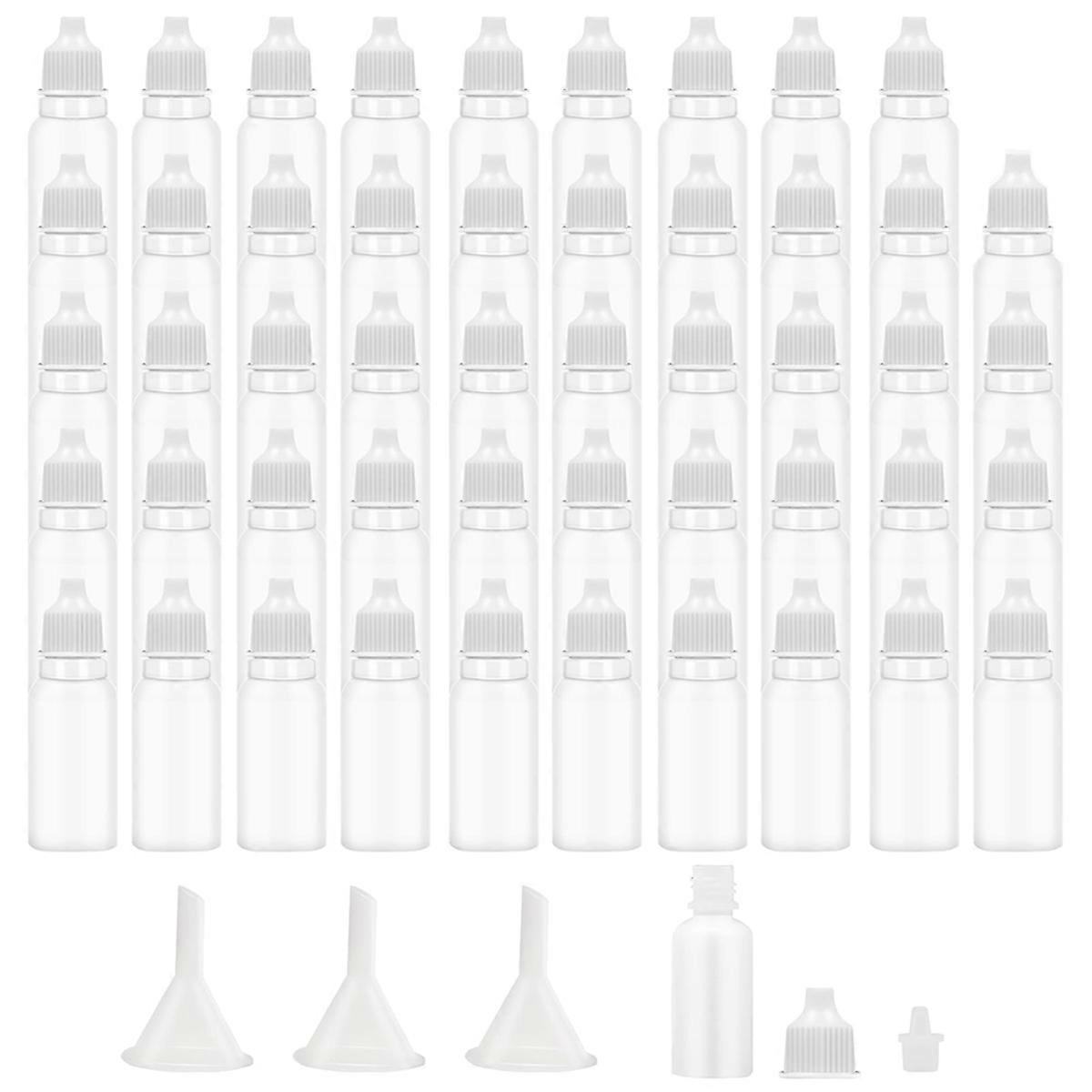 50Pcs Small Empty Squeeze Dropper Bottles Plastic Thin Tip Dropper Bottles 15ML Portable Squeezable Liquid Dropper White