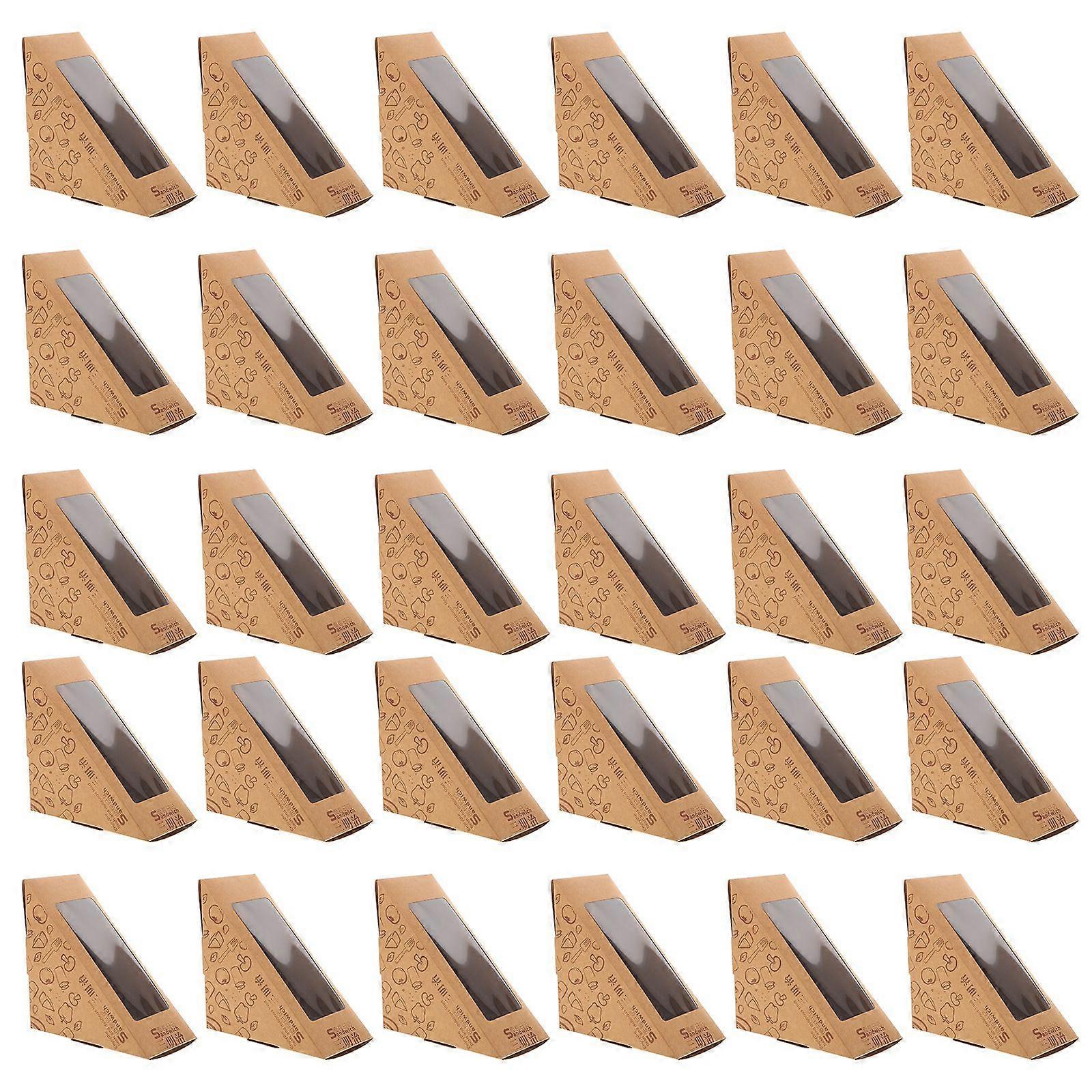 100pcs Window Dessert Wrapping Boxes Sandwich Boxes Sandwich Packing Boxes