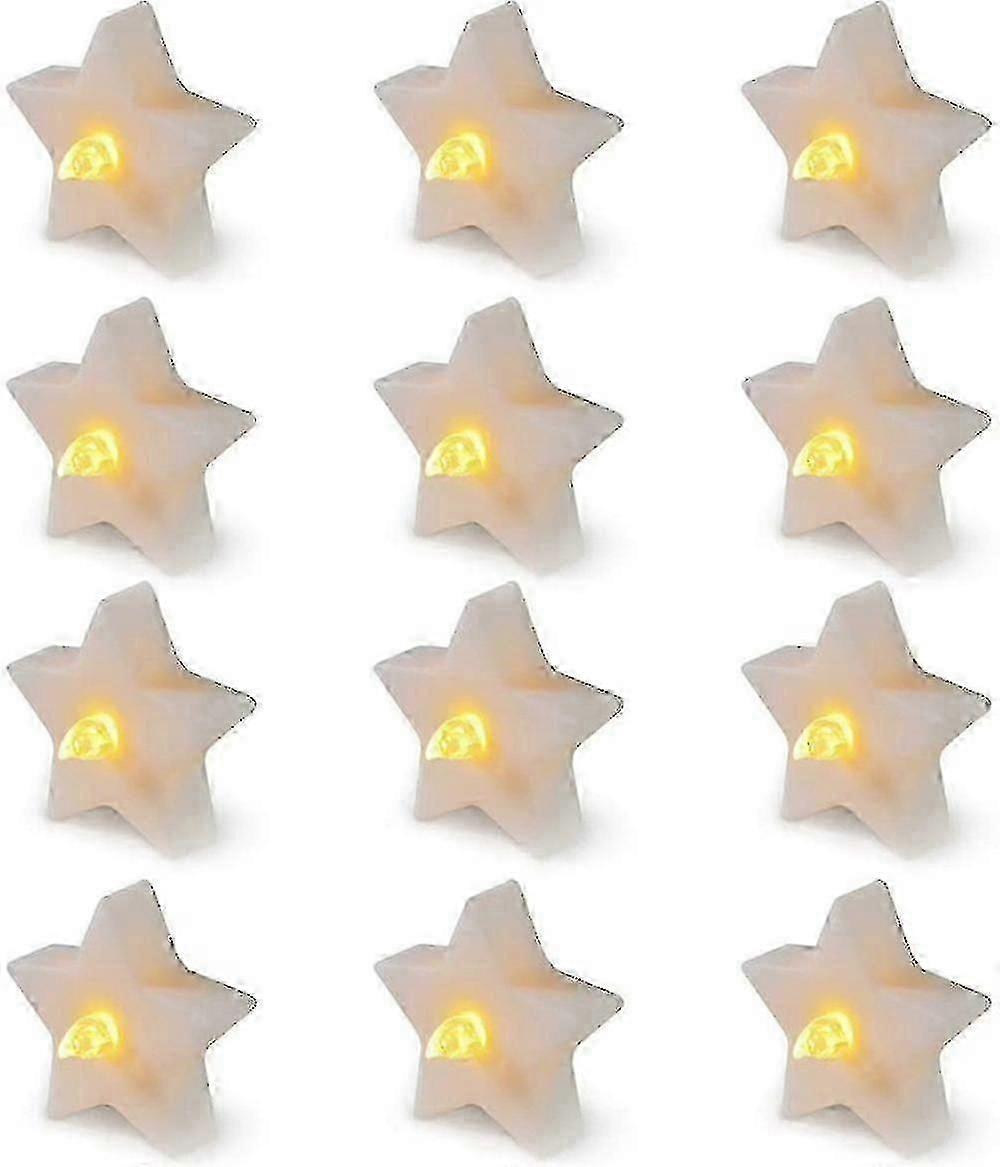 12 pack creative flameless candles star shaped