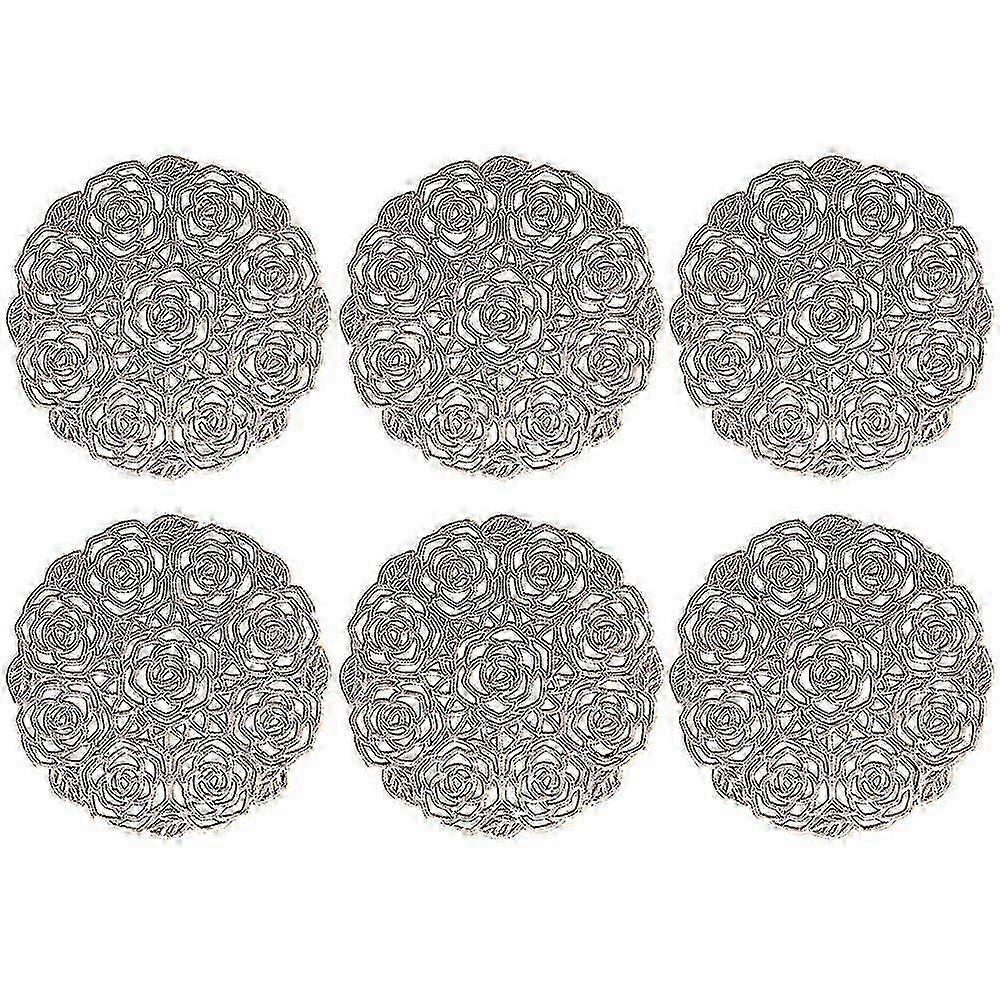 6Pcs Hollow PVC Coaster Table Mat for Coffee Tables Tableware Cup C...