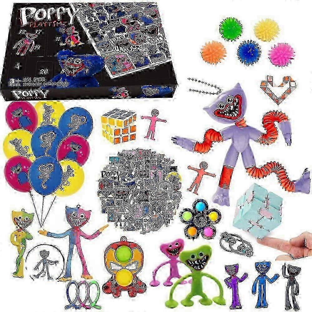 Quality 24 Days Advent Calendar 2022 Christmas Countdown Poppy Playtime Huggy Wuggy Blind Box Diy Fidget Sensory Toy Xmas Gifts