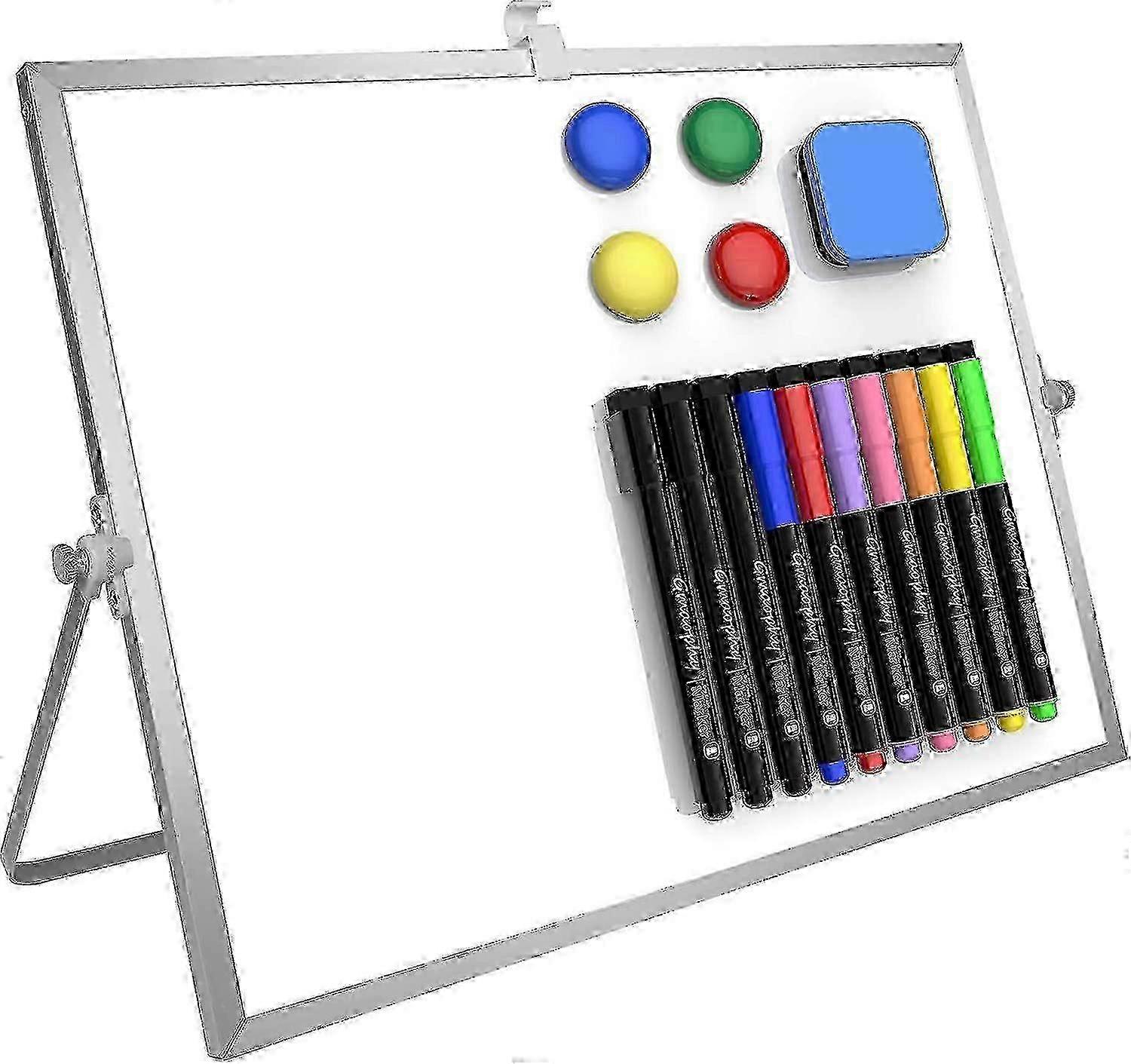 16inx12in Magnetic Desktop Dry Erase Whiteboard with Stand