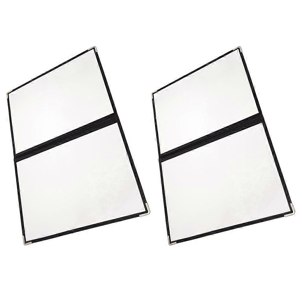 2 Pcs Menu Transparent Folder Binder Clips Recipe Holder Restaurant Book Folder Menu Folders Leather Binder Menu Covers