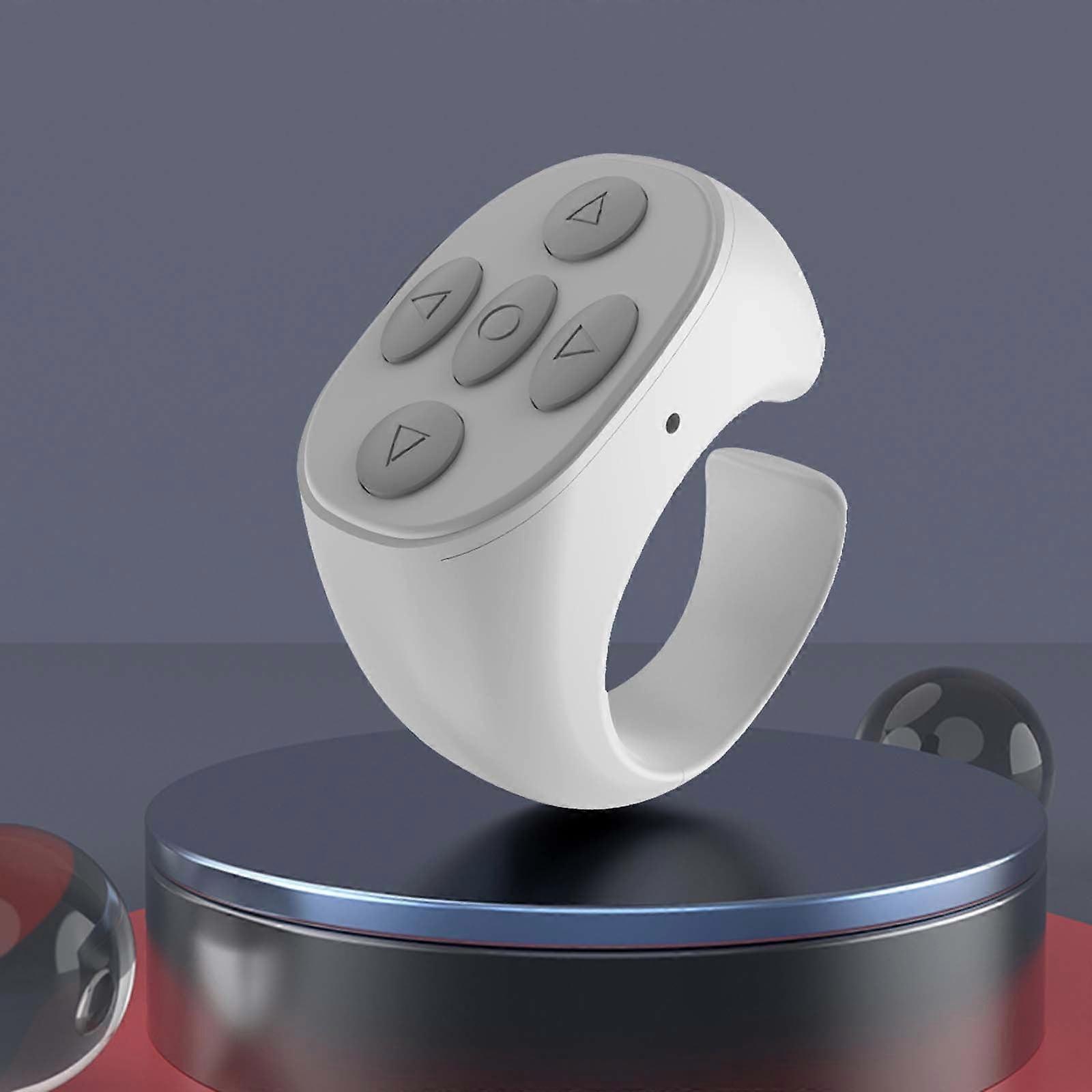 Rechargeable Fingertip Wireless Bluetooth Remote Control, compatible with phones & tablets, video app page turner, scrolling rings, camera remote