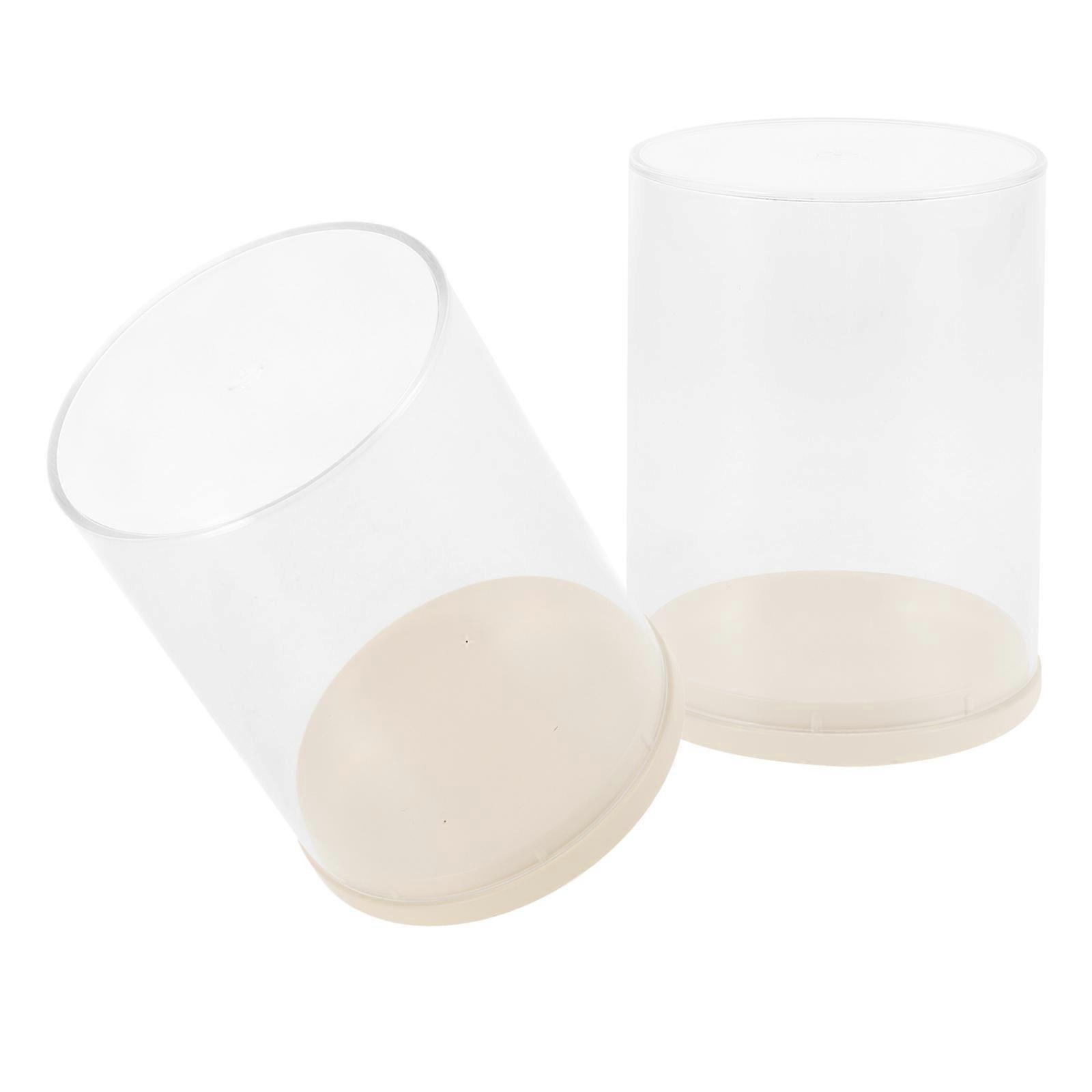 Display Box with Transparent Lid for Figurine Storage 2Pcs