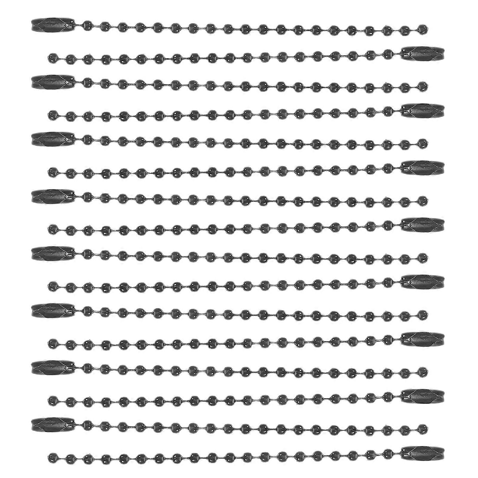 Chain Ball Bead Chains for DIY Keychain Making 100Pcs Black Iron Kit