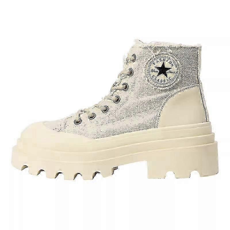 Canvas Platform Booties