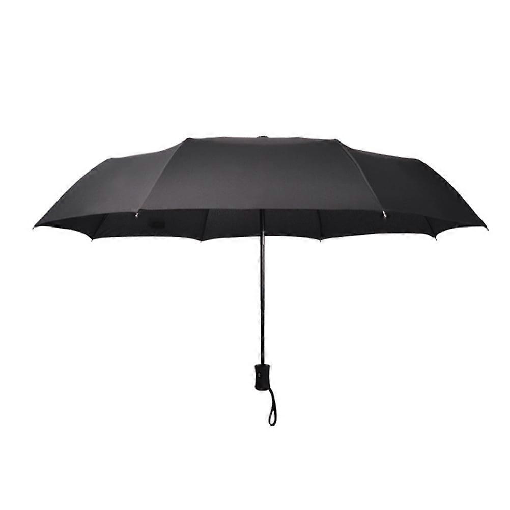 Mizh Automatic Umbrellas Three Folding Windproof Outdoor 8 Ribs Umbrella(Black)
