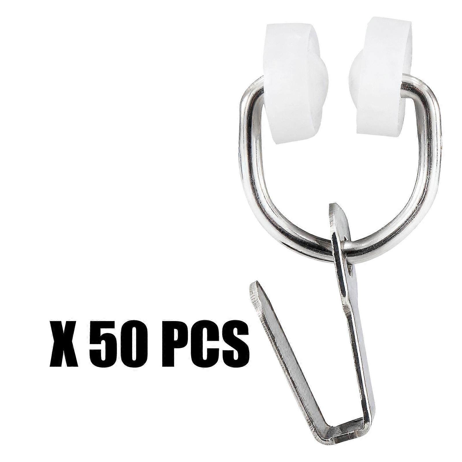 Heavy Duty Motorhome Curtain Track Rollers Hooks With Nylon Metal Construction For Secure Window Covering Stability 50pcs Multicolor