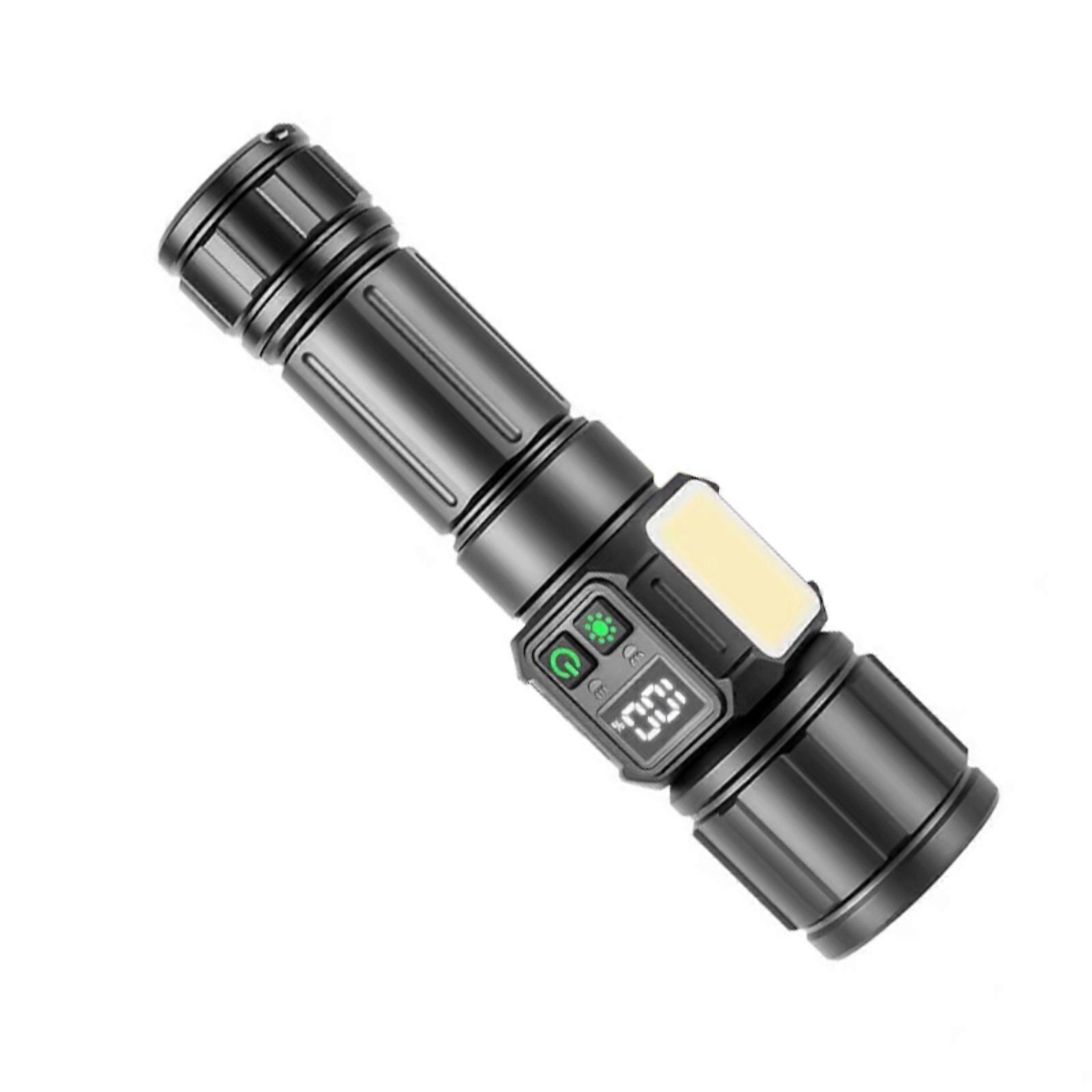 Multiple Mode Rechargeable Flashlight Adjustable Beam 9 Light Setting Digital Power Display Outdoor Exploration Gear Multicolor