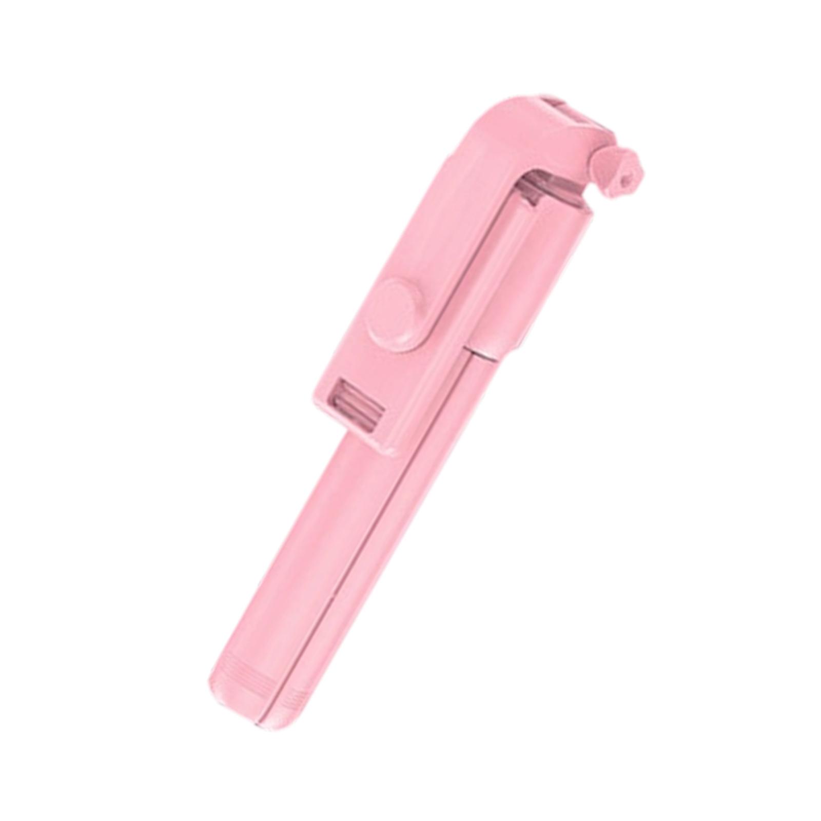 Selfie Stick Tripod Extendable Wireless Bluetooth-compatible Remote Portable Smartphone Tripod Stand Mount For Phone  Pink
