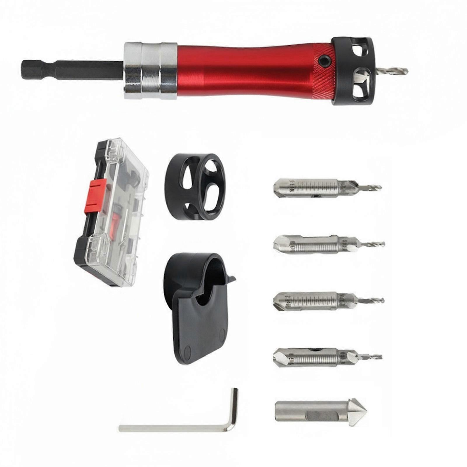 Professional Woodworking Drill Set Featuring Quick Switching Mechanism Countersink Drill Bit For DIY Projects  Silver