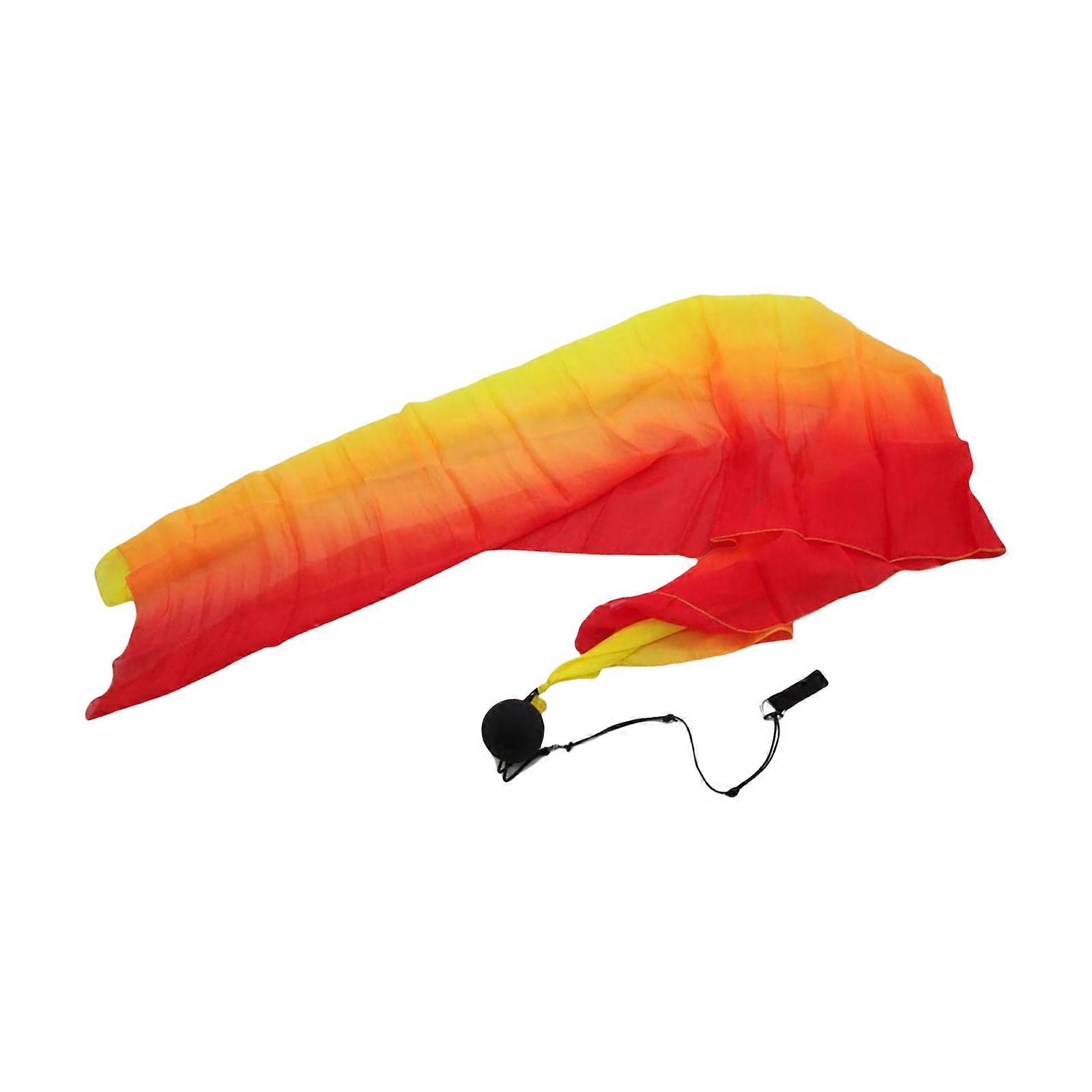 1 זוג ריקודי בטן כדורי פוי עם בד 78.74x27.56 אינץ' נשים ריקודי בטן פוי סטרימר זריקת כדורים לרקדנית בטן צהוב