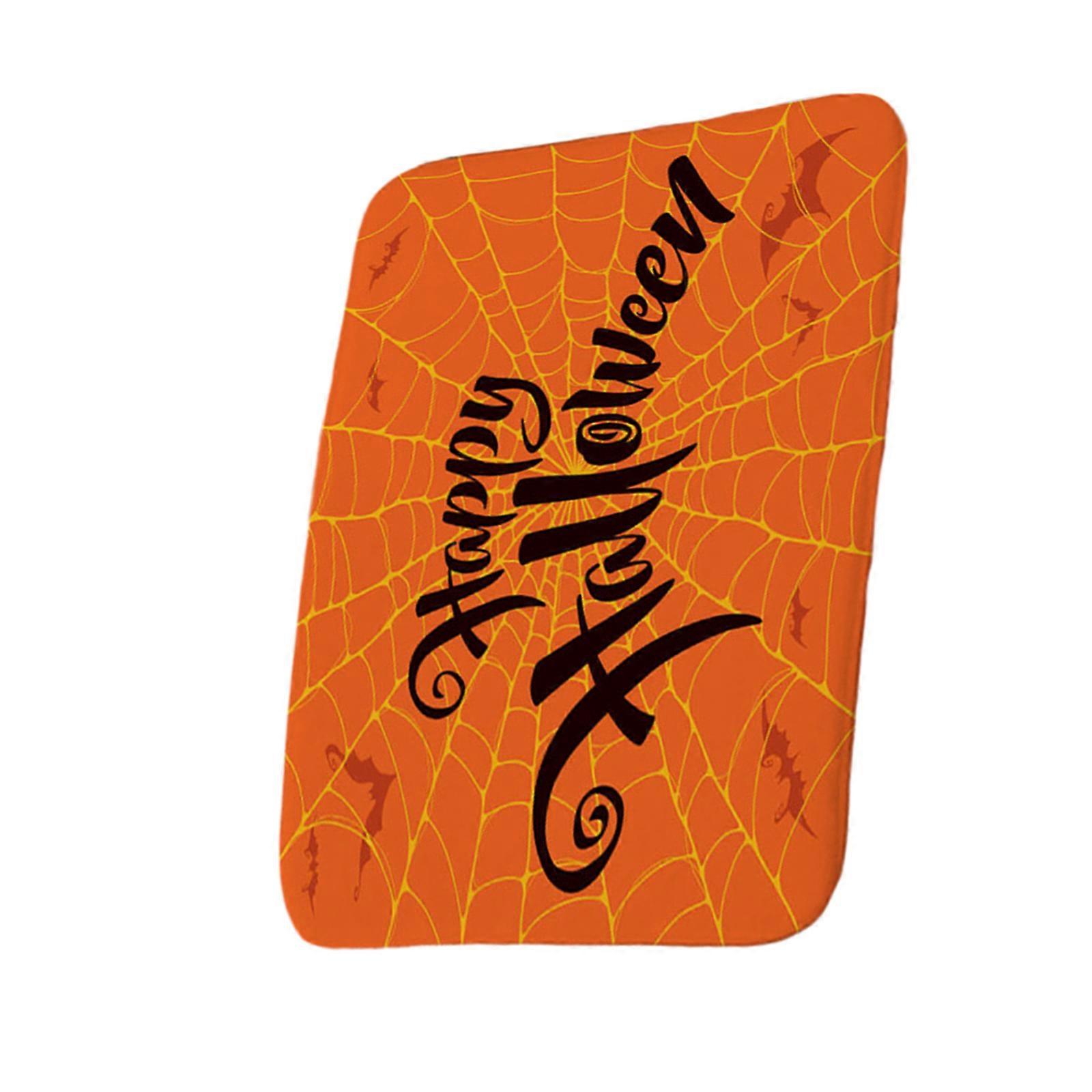 Unique Halloween Spiderweb Door Mat Spooky Web Floor Mat Durable NonSlip Doormat Soft Flannel Rug  5 2