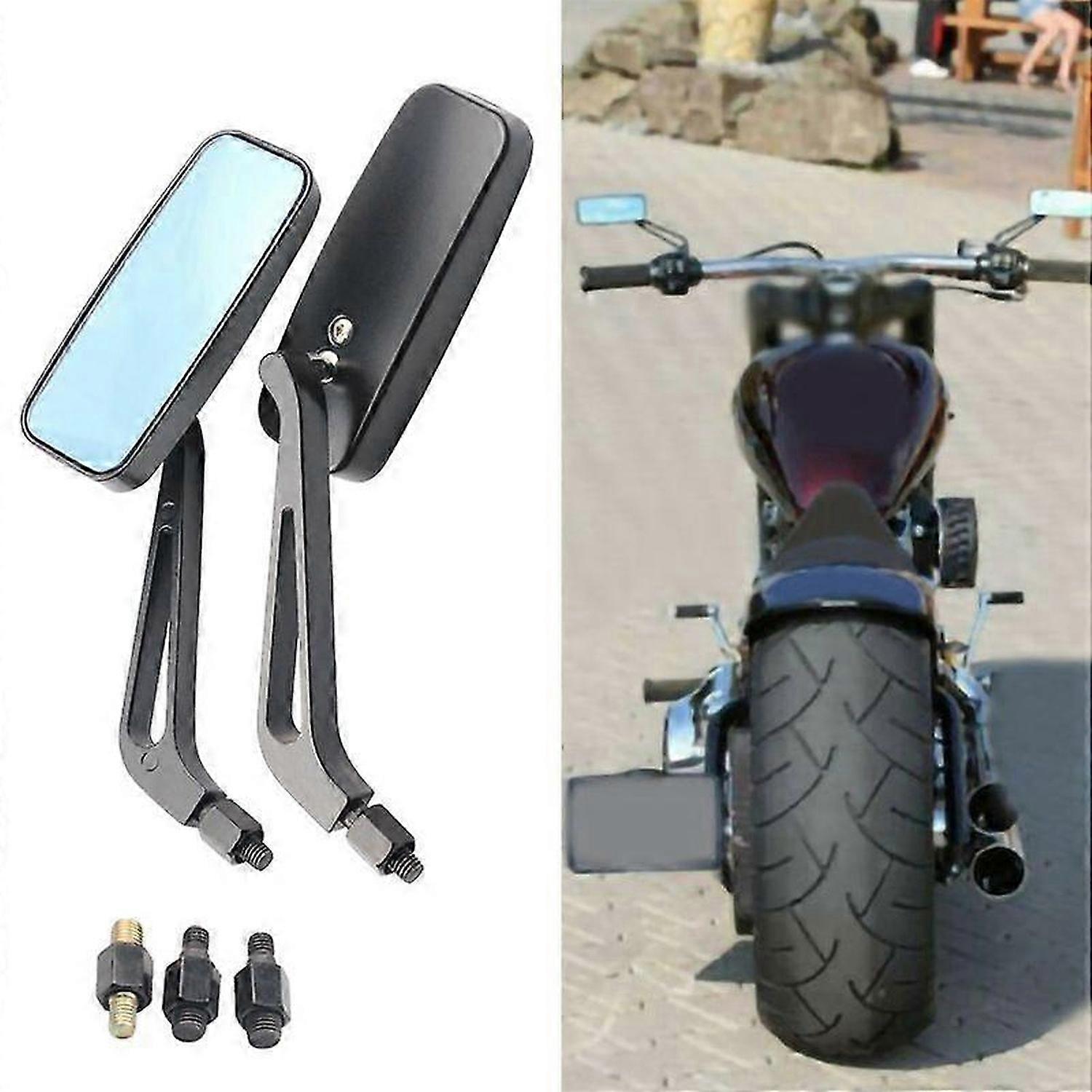 Black convex rearview mirrors for Harley with 10mm frame new