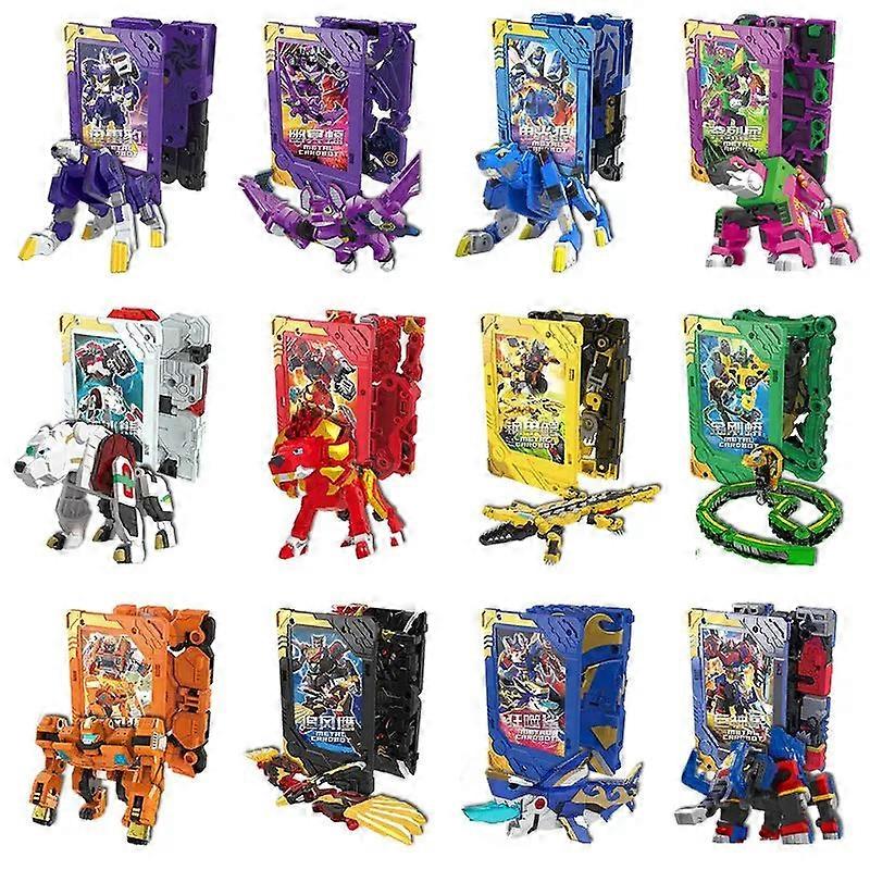 New Metal Cardbot Transforming Card to Robot Action Figures Mega Ambuler Transformation Robot Model Toys for Child Gift