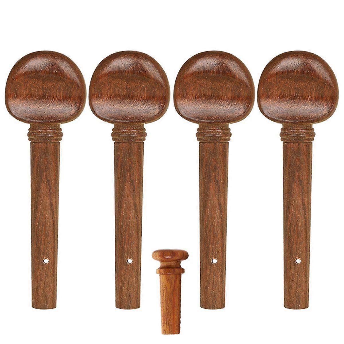 4 Pcs Violin Tuning Pegs Tuners Ebony String Instrument Accessories for 4/4 Fiddle Violin Parts Dark
