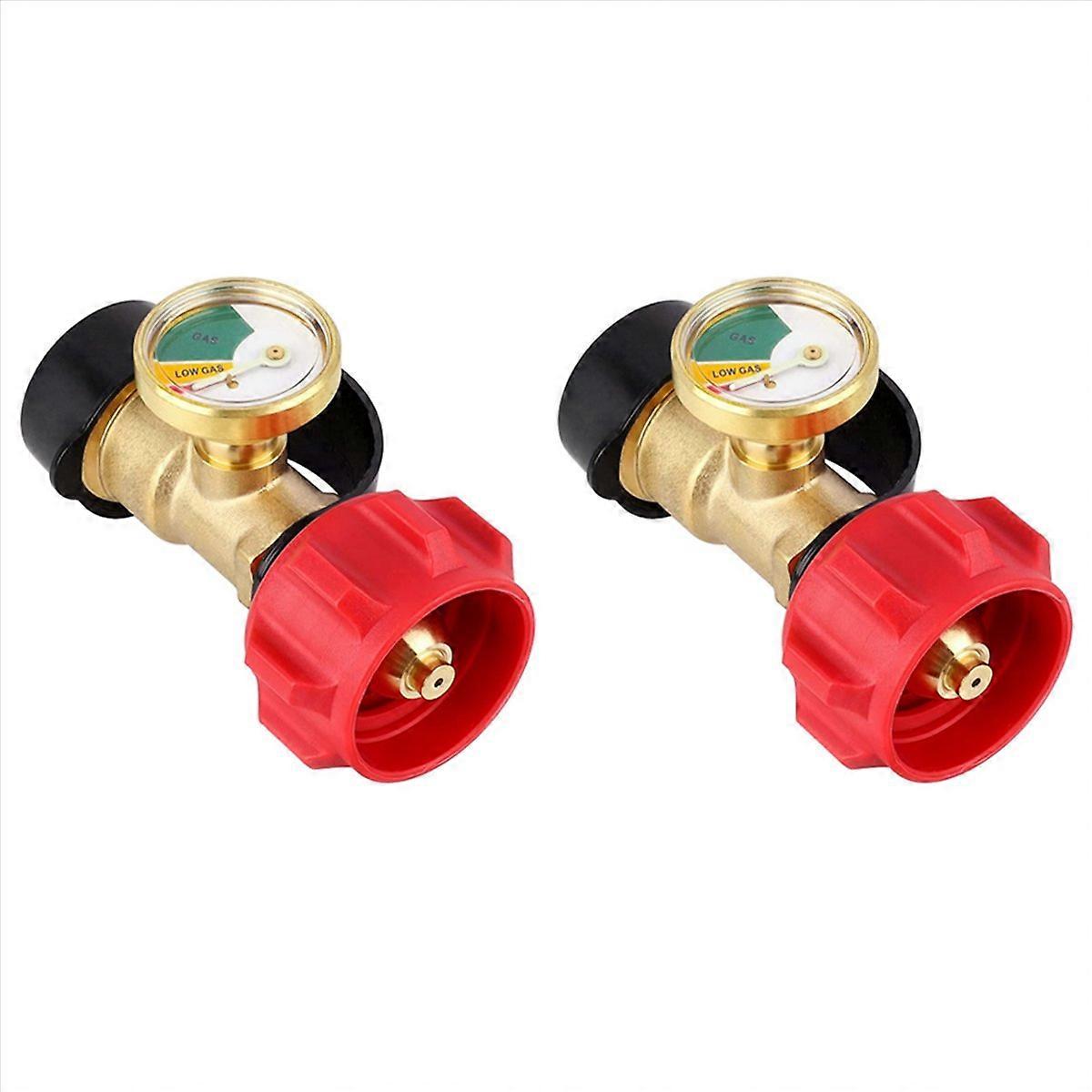 2X Propane Tank Gauge Level Indicator Leak Detector Gas Pressure Meter, Universal for Gas Grill, Lan