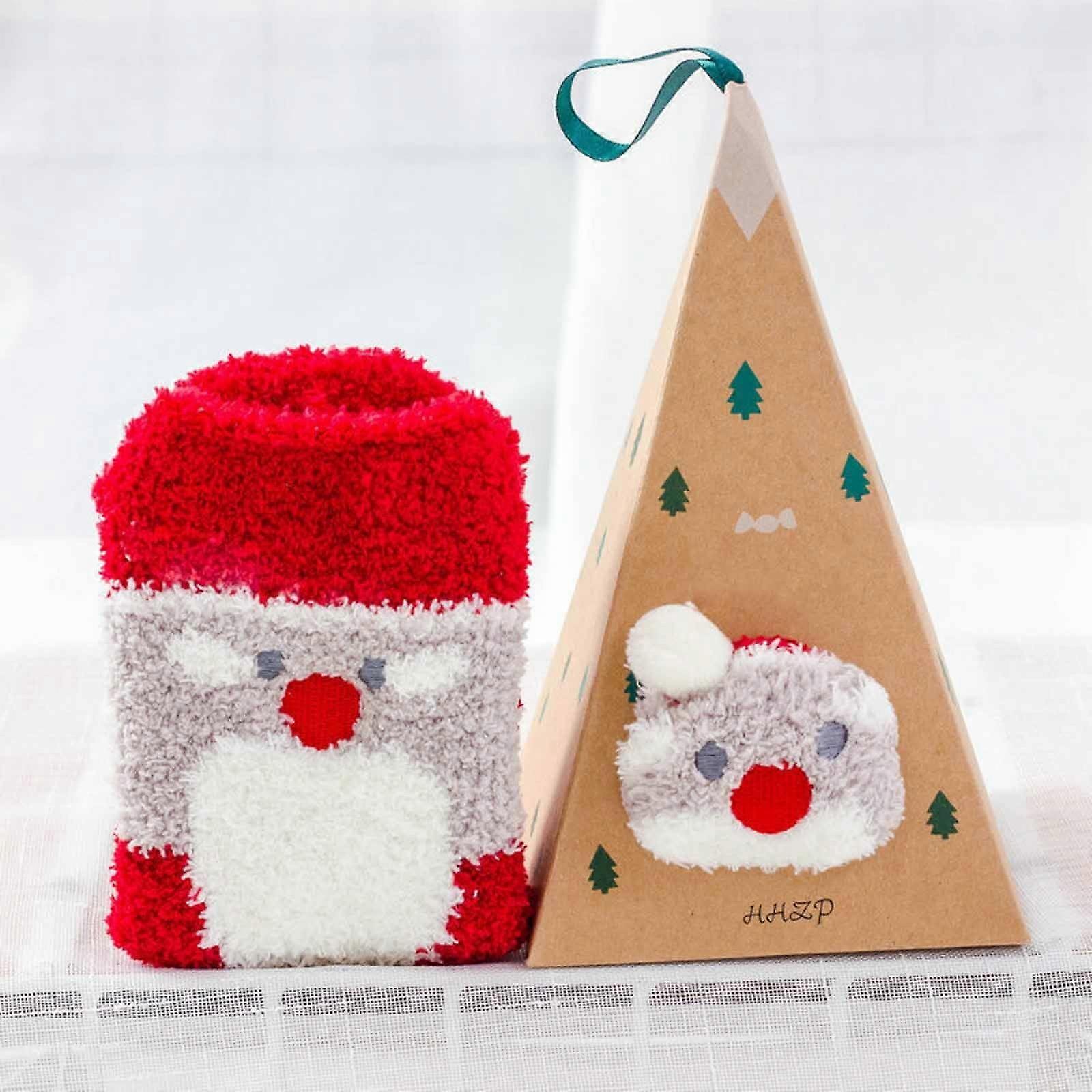 Christmas Sock Pendant Decoration - Red, with Gift Box (Compatible with Christmas Tree)