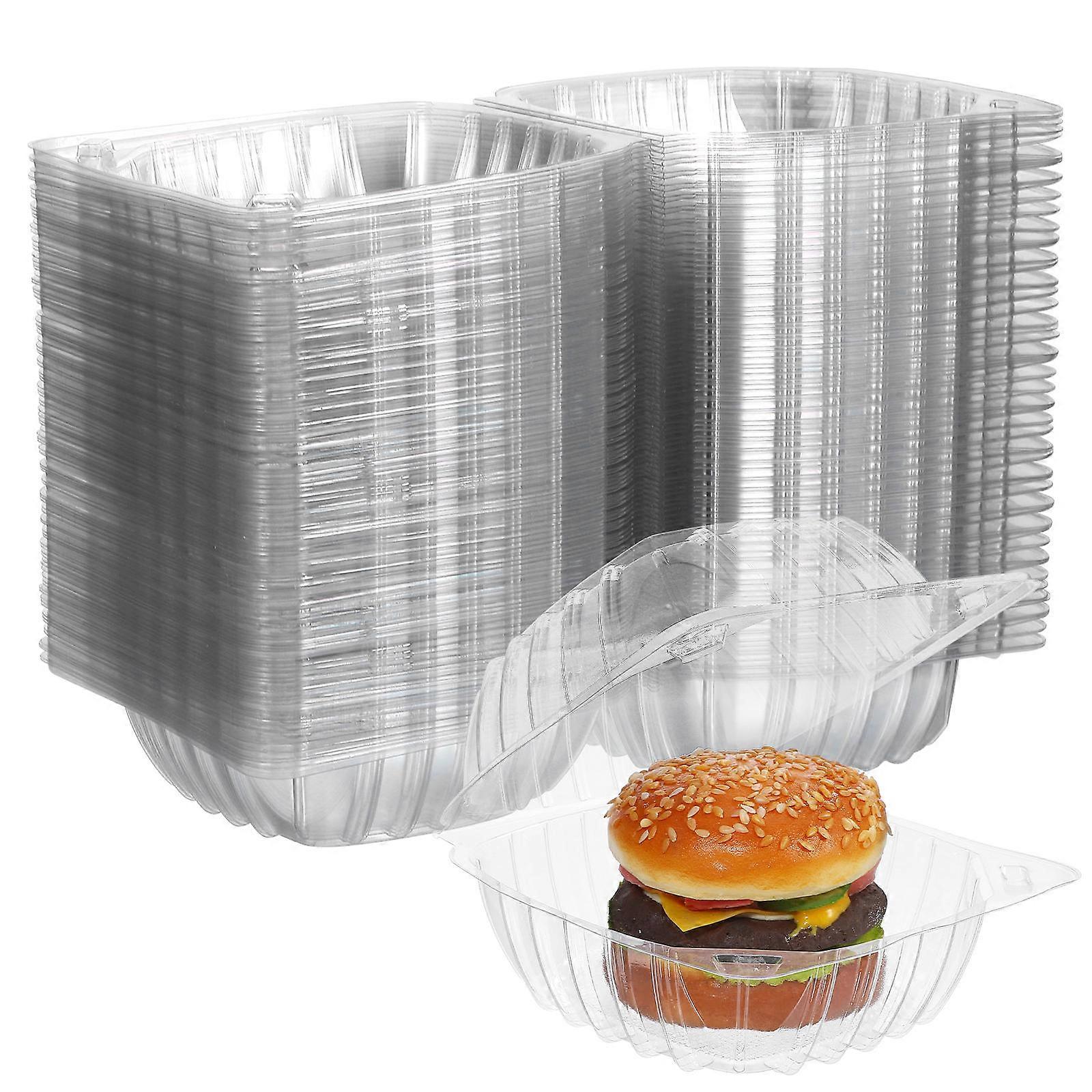 Single Cupcake Container Clear Cake Box for Storage Use 100Pcs Transparent Design