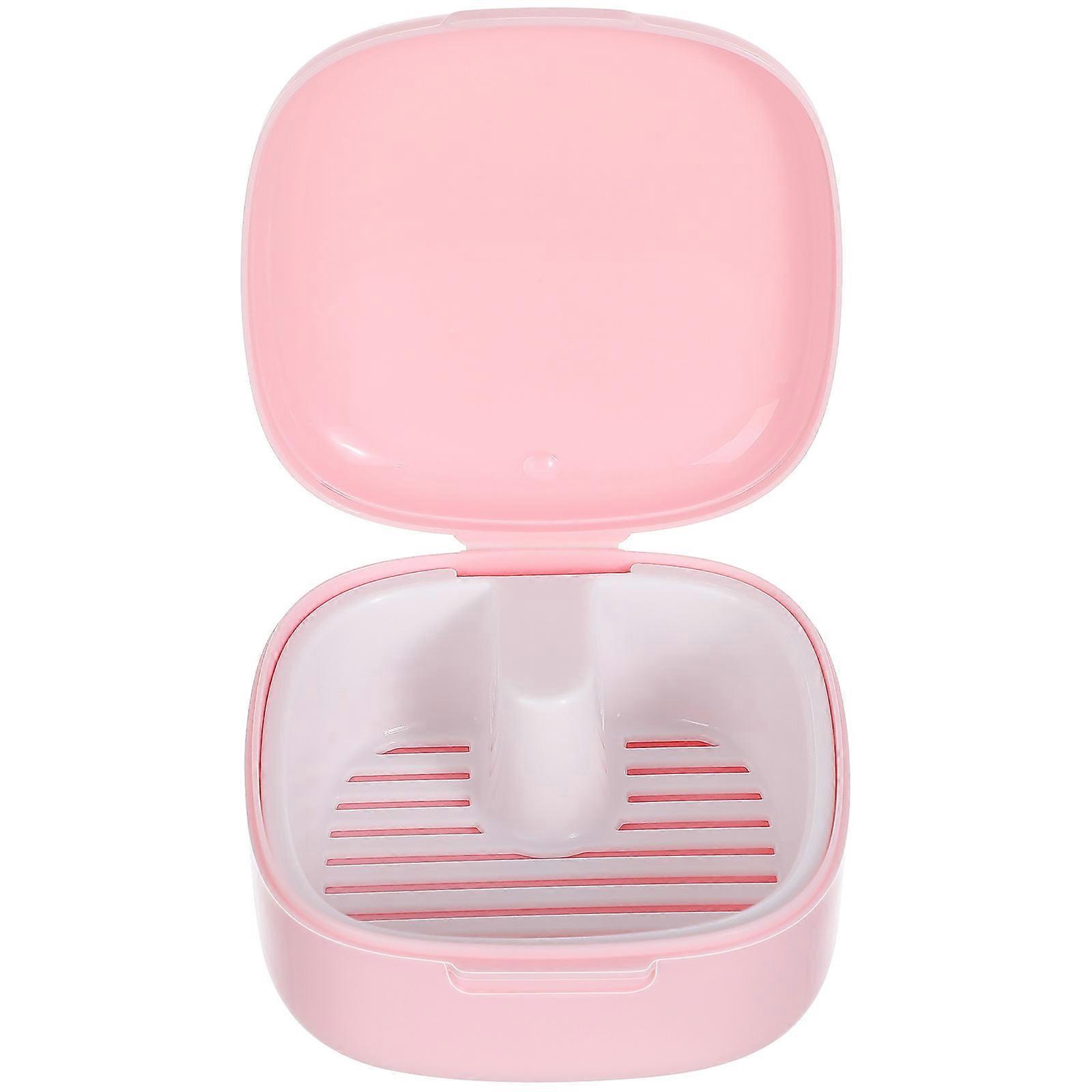 Retainer Holder Case Rectangular Shape Designed For Daily Use Pink Color With Versatile Use Feature 1Set