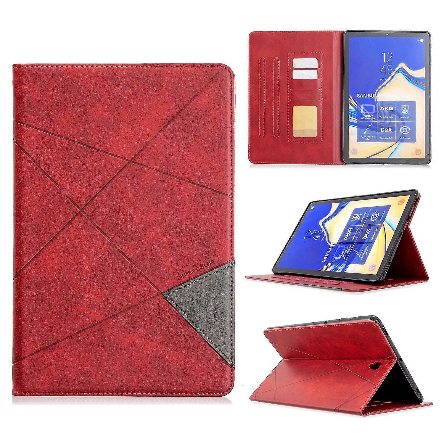 PU Leather Magnetic Flip Case with Card Slots and Adjustable Stand for Samsung Tab S4 10.5