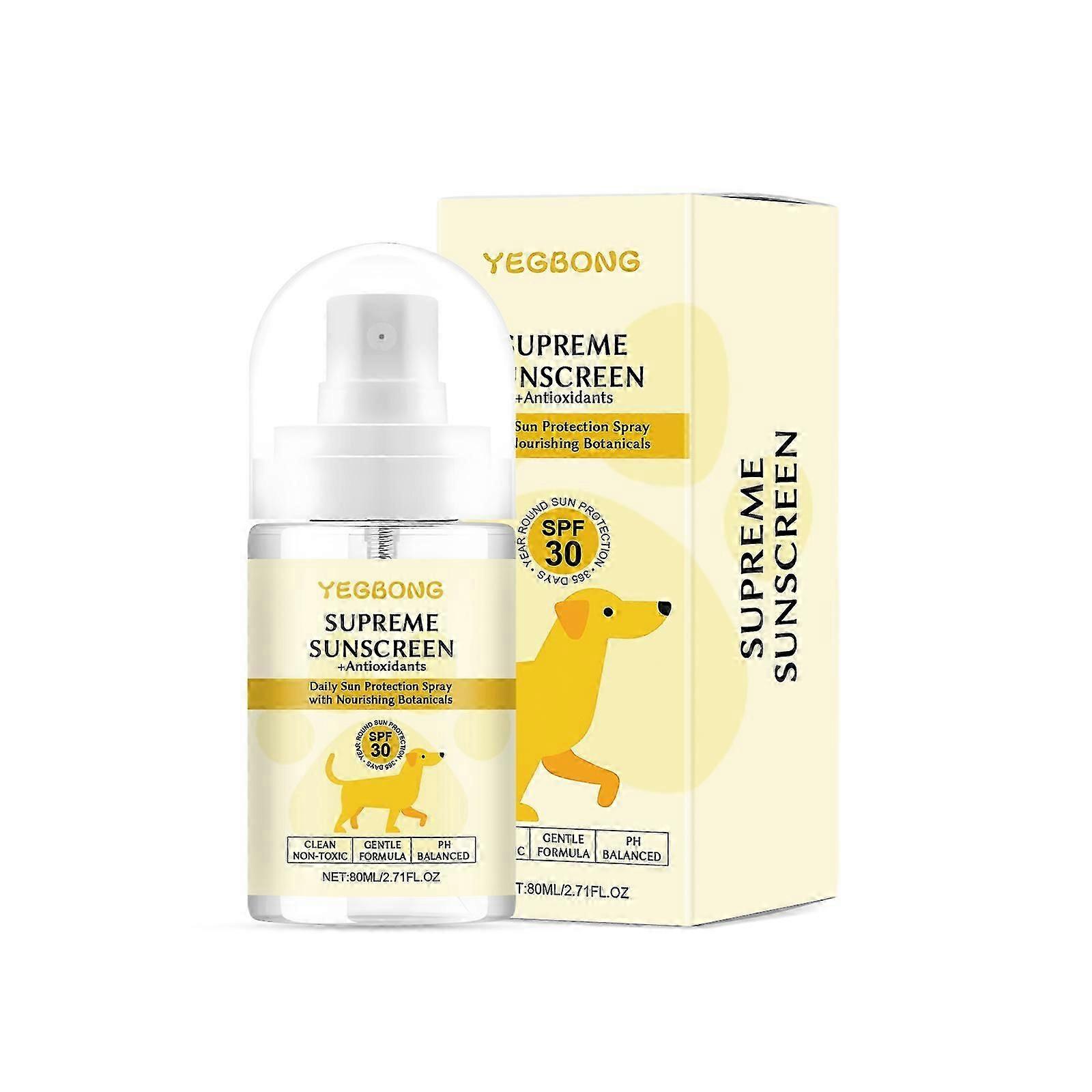 Dog Sun Protection Spray  Waterproof, Gentle Vitamin E Formula with Aloe Vera  Coconut Extract for Sensitive Skin, UV Blocker, Easy Application, Lon