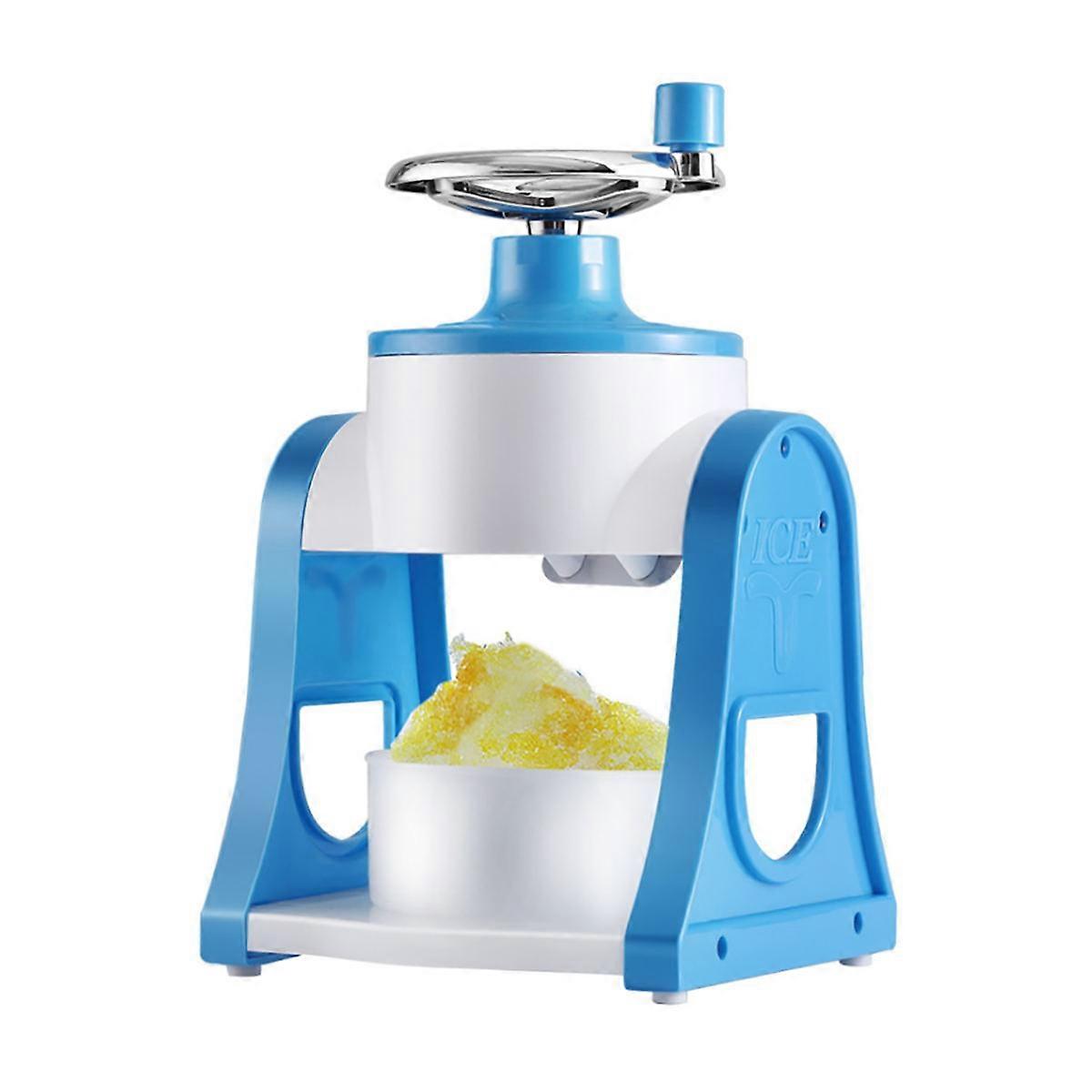 Manual Shaver Ice Crushing Machine Household Ice Crusher Mini Ice Grinder for Summer (Blue)
