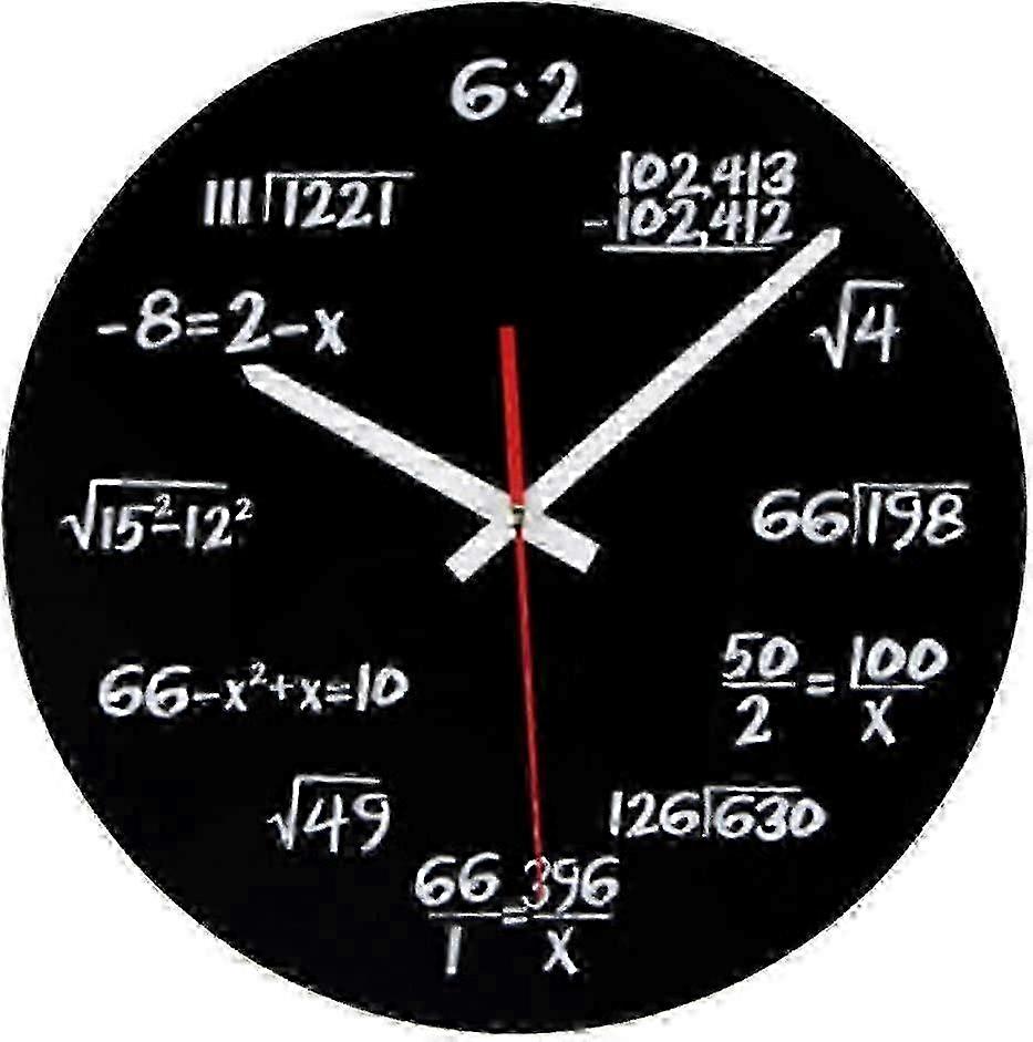 Math Wall Clock, Novelty Timelike Unique Wall Clock Math Formulas Clock, Simple Math Equation 25-26S