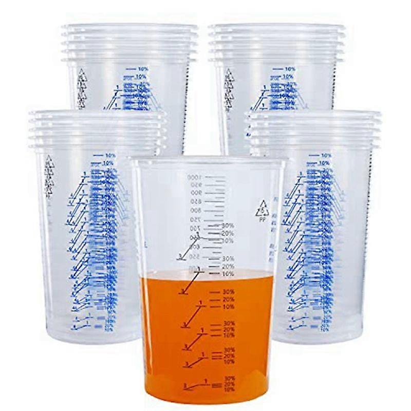 Disposable Flexible Clear Graduated Plastic Mixing Cups Use