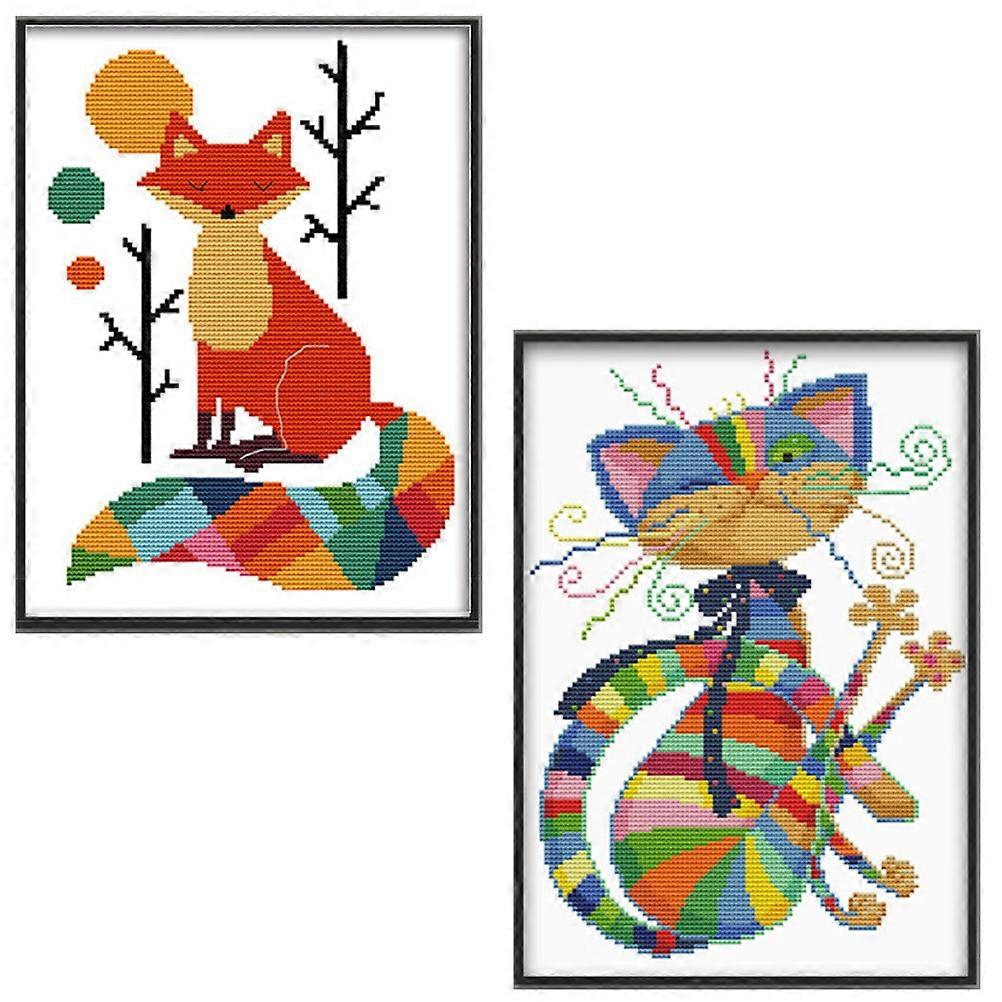 Decorative Cross Stitching Kit Animals Pattern for Embroidery 5Sets