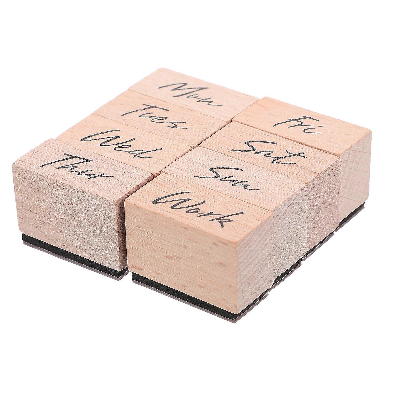 Week Stamp Wooden Stamp for Office Use 1Set of Multi-Function Delicate Stamper