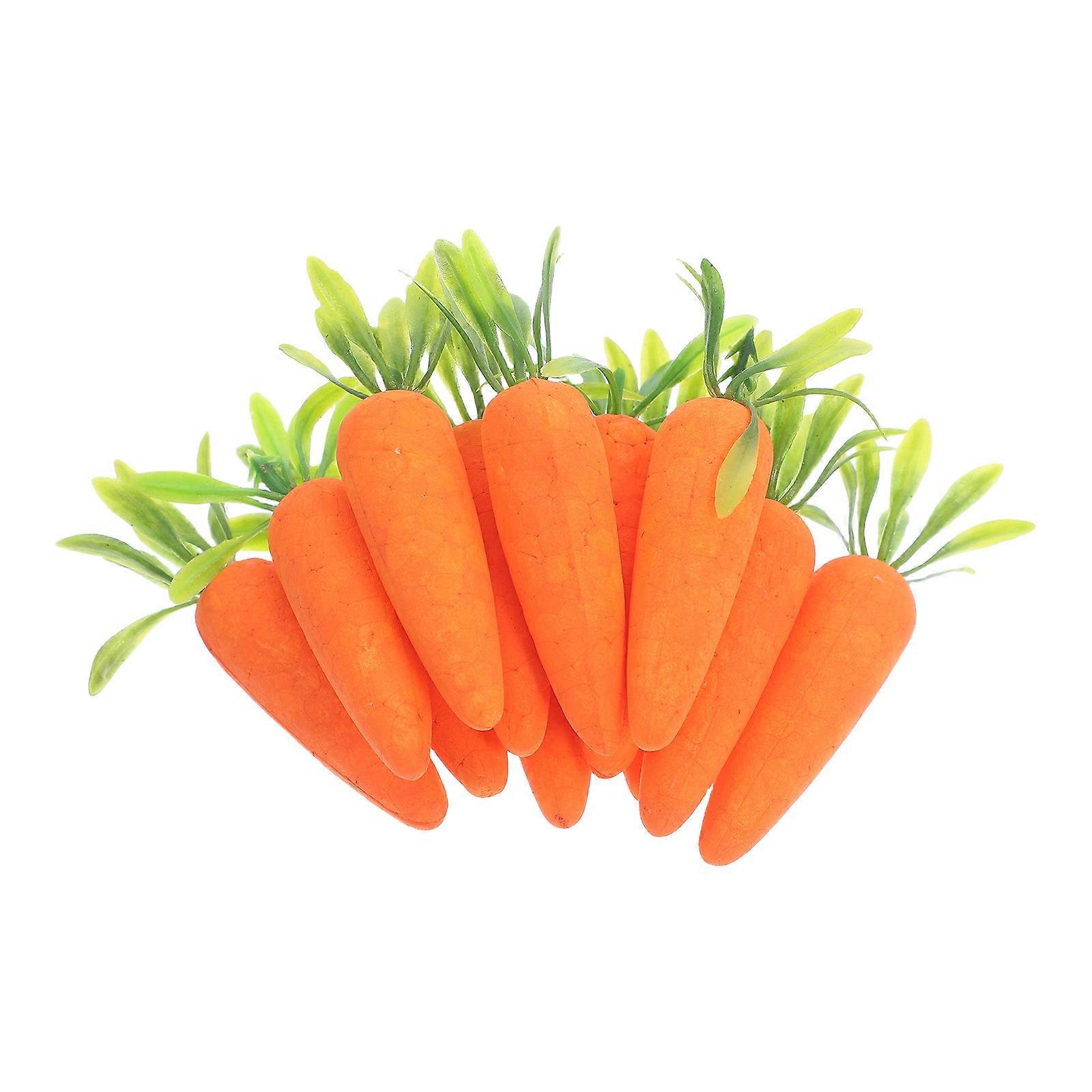 Artificial Carrot Foam Vegetable for Decor 12Pcs Farm Toys Set
