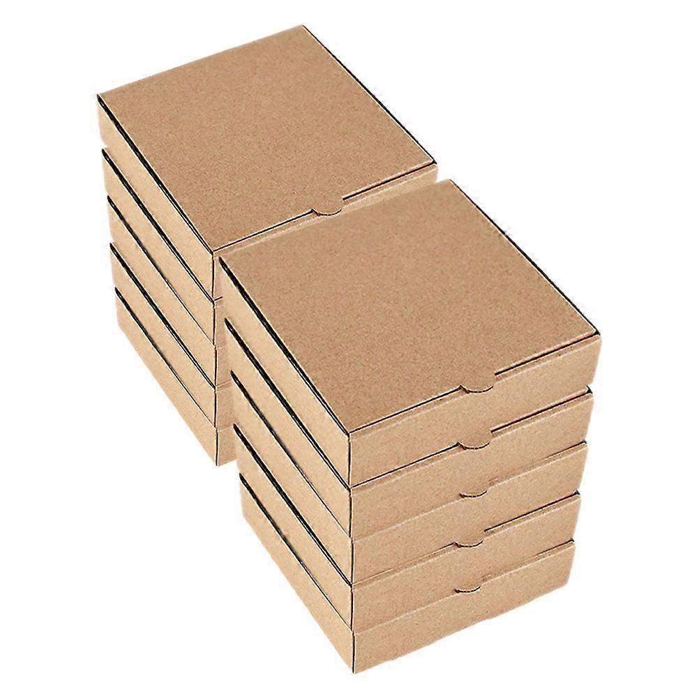 10pcs Mini Pizza Boxes for Party Favors Empty Storage Takeout Square Paper Bakery Restaurant Boxes